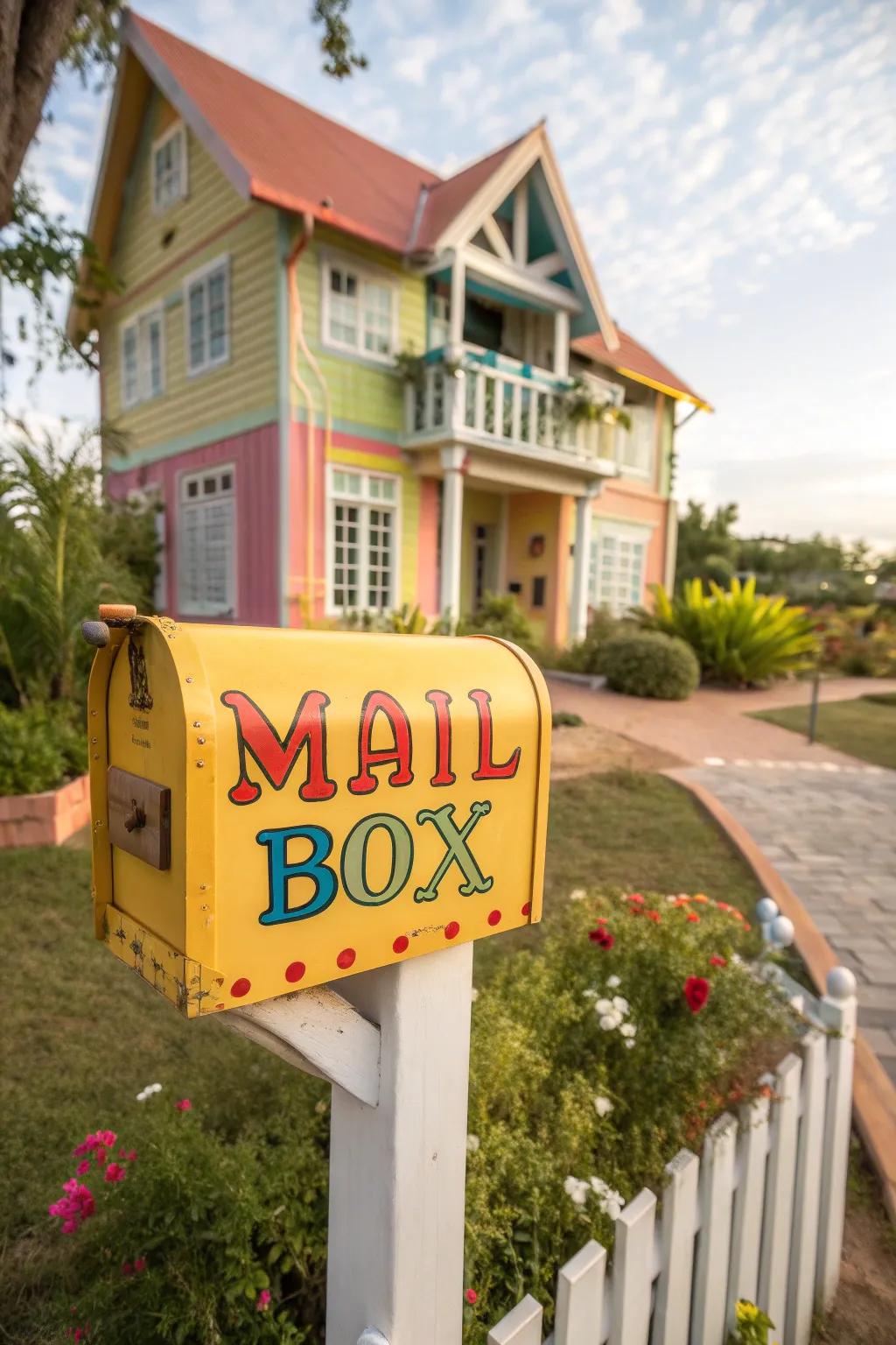Brighten your mailbox with colorful lettering.