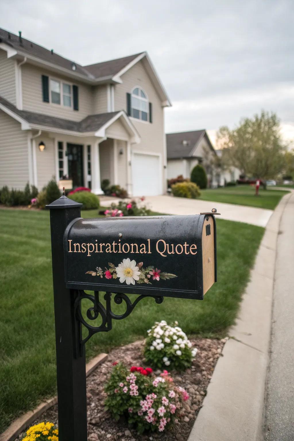 Add inspiration with customized quotes on your mailbox.