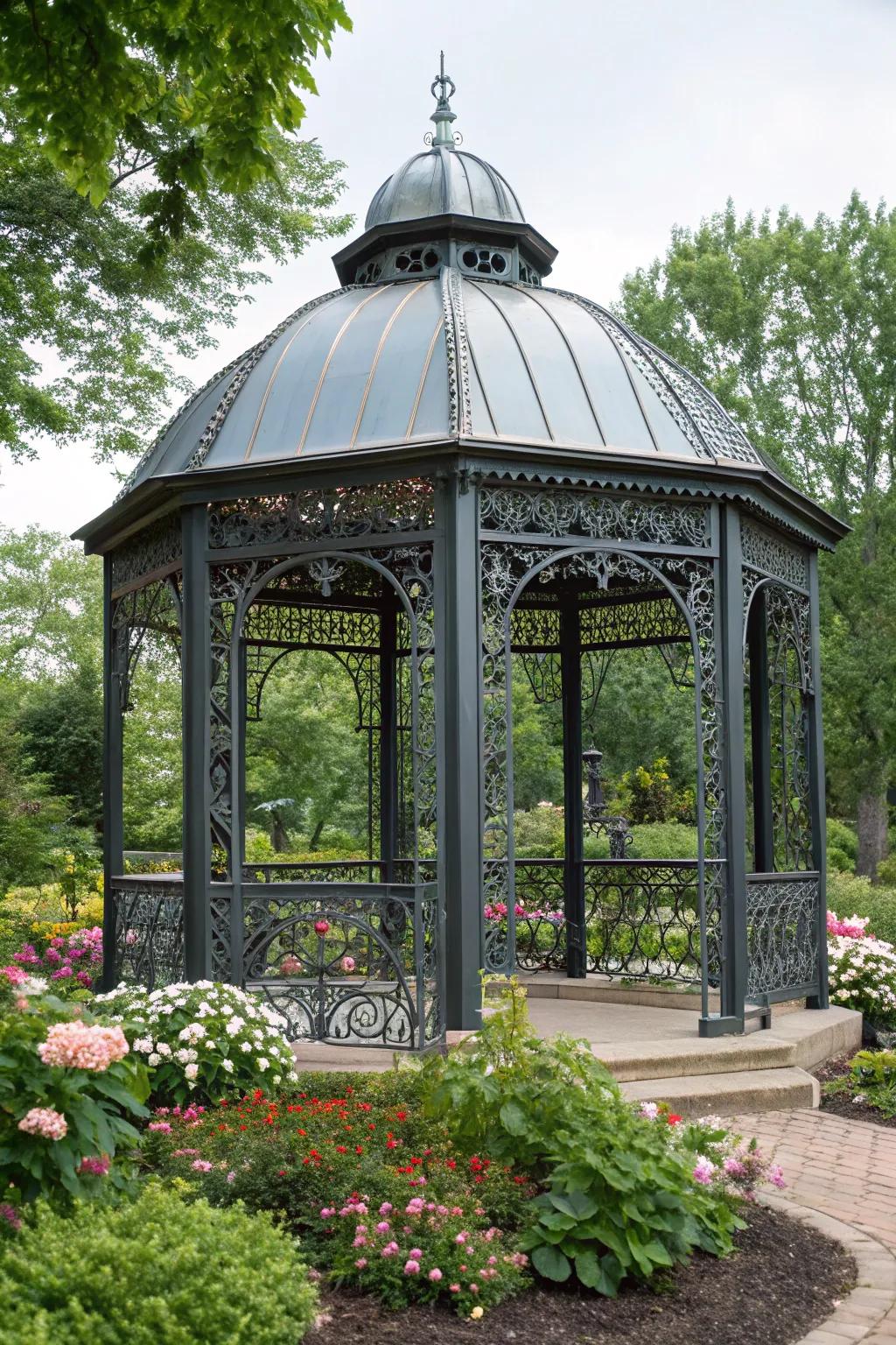 Metal screens add artistic flair and functionality.