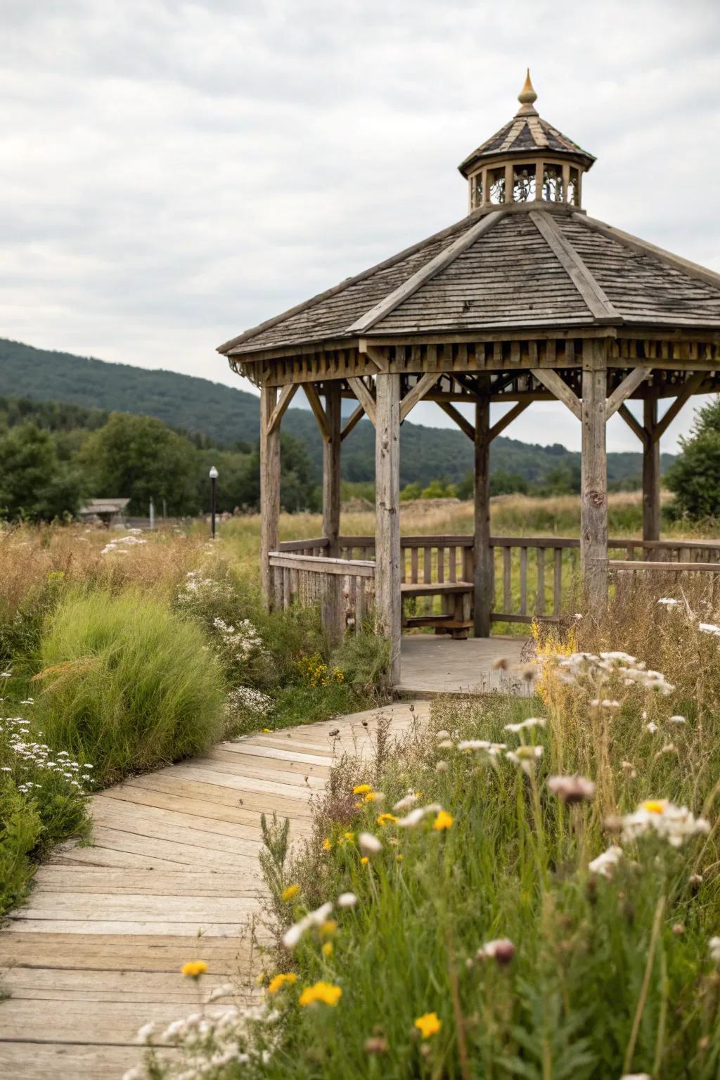 Reclaimed wood adds sustainable character.