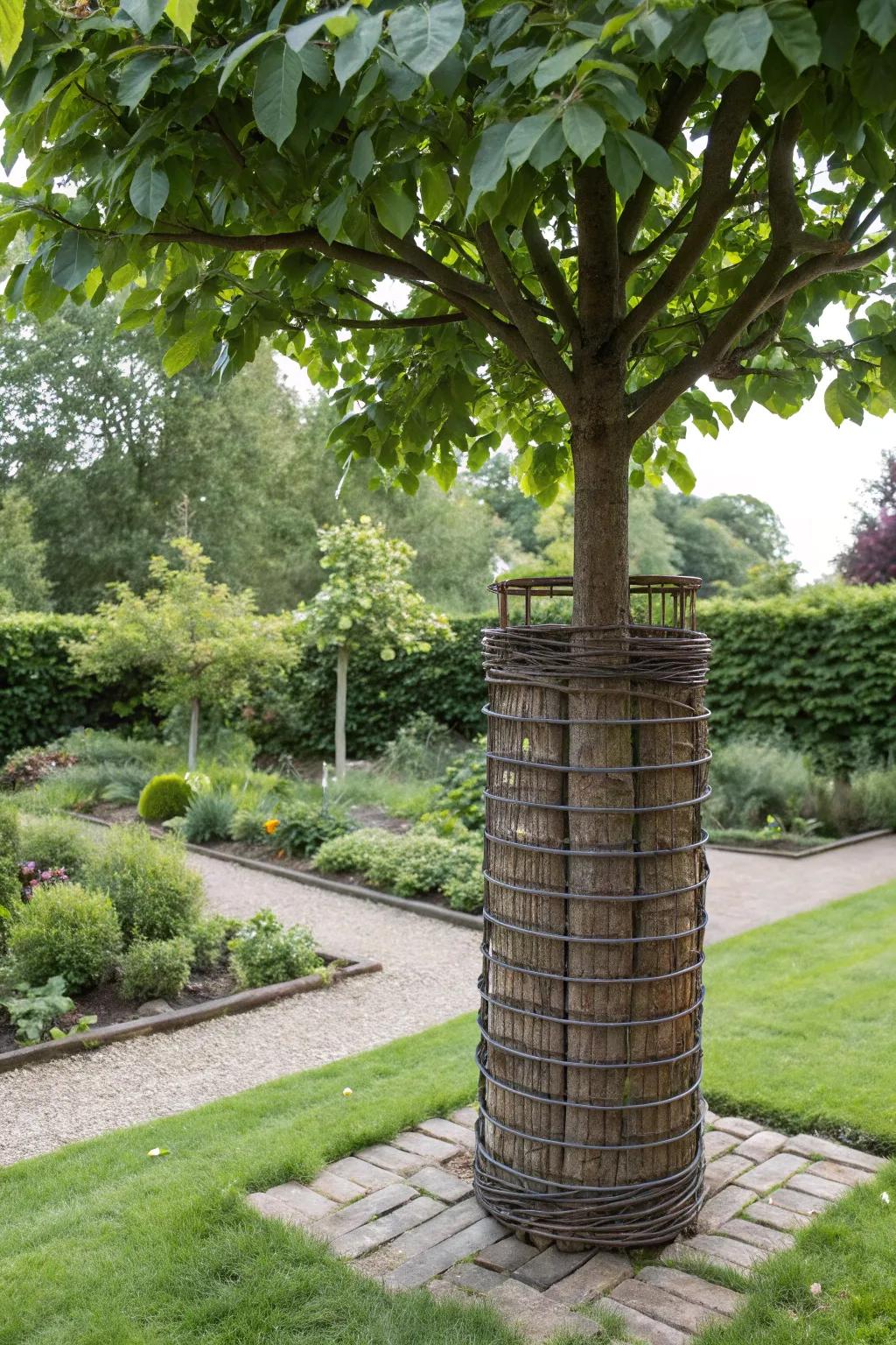 Cylindrical guards can be a creative and easy-to-install solution.