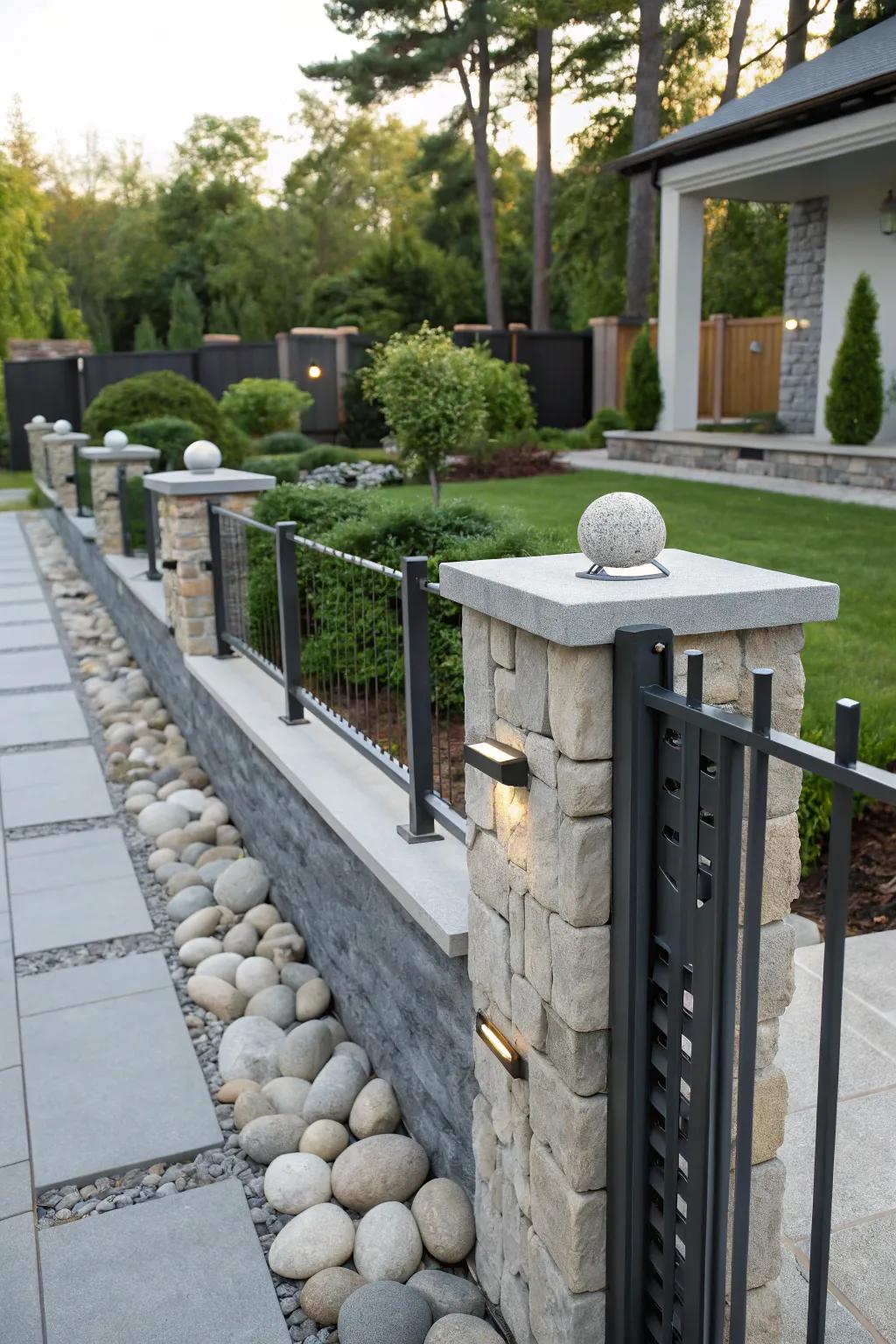 A modern stone fence can provide a sleek and contemporary touch to any outdoor space.