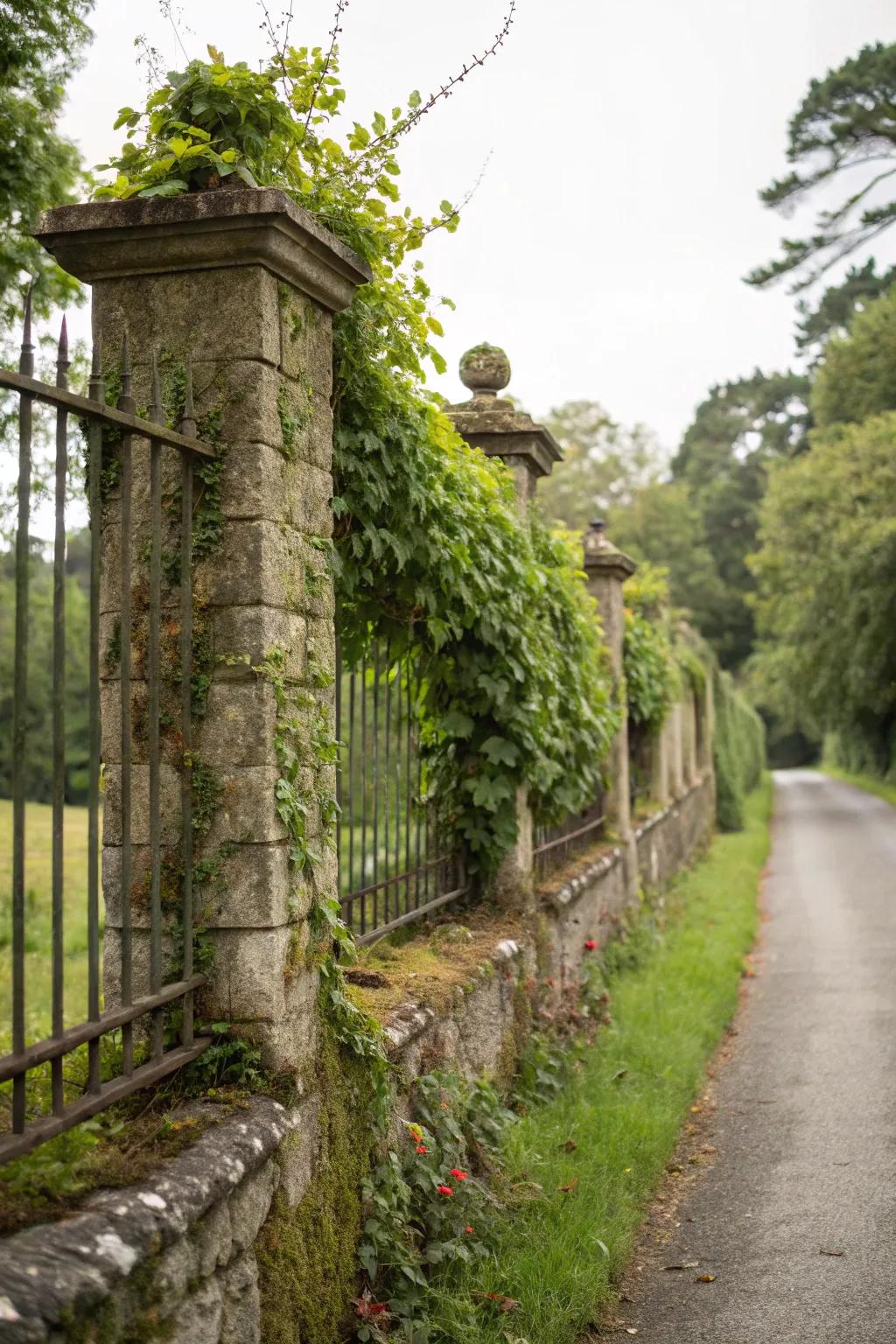 A living wall on your stone fence can bring vibrant life and freshness to your space.