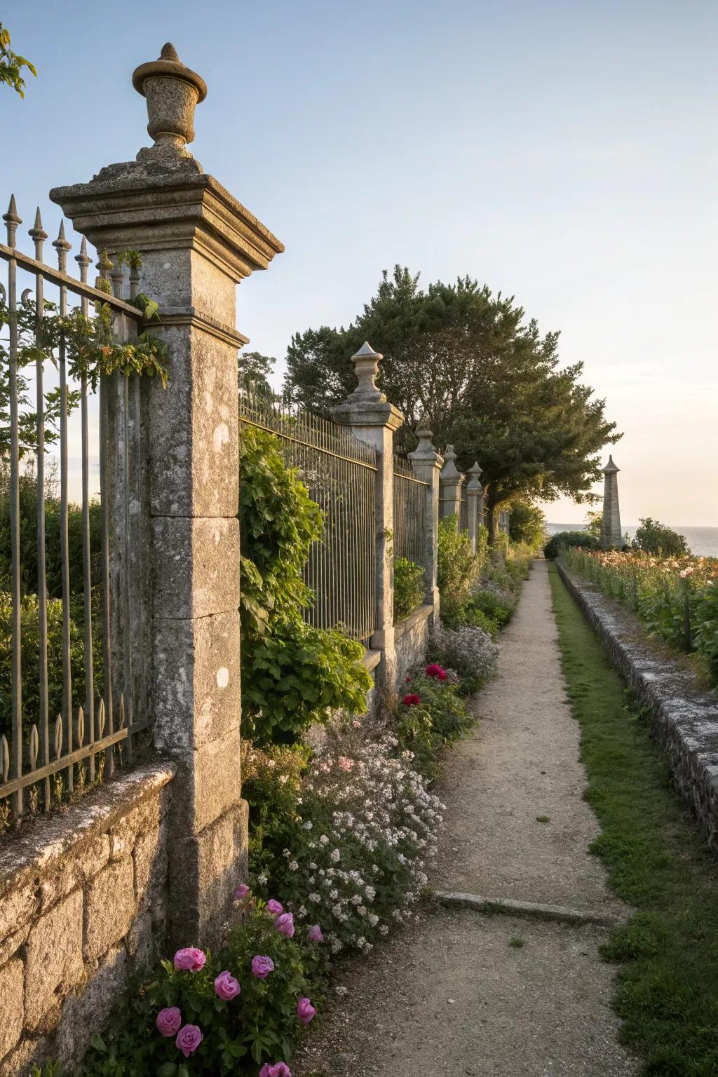 Stone pillars can add an element of sophistication to your entryway.