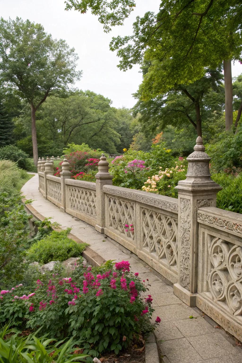 Artistic patterns can turn a stone fence into a work of art.