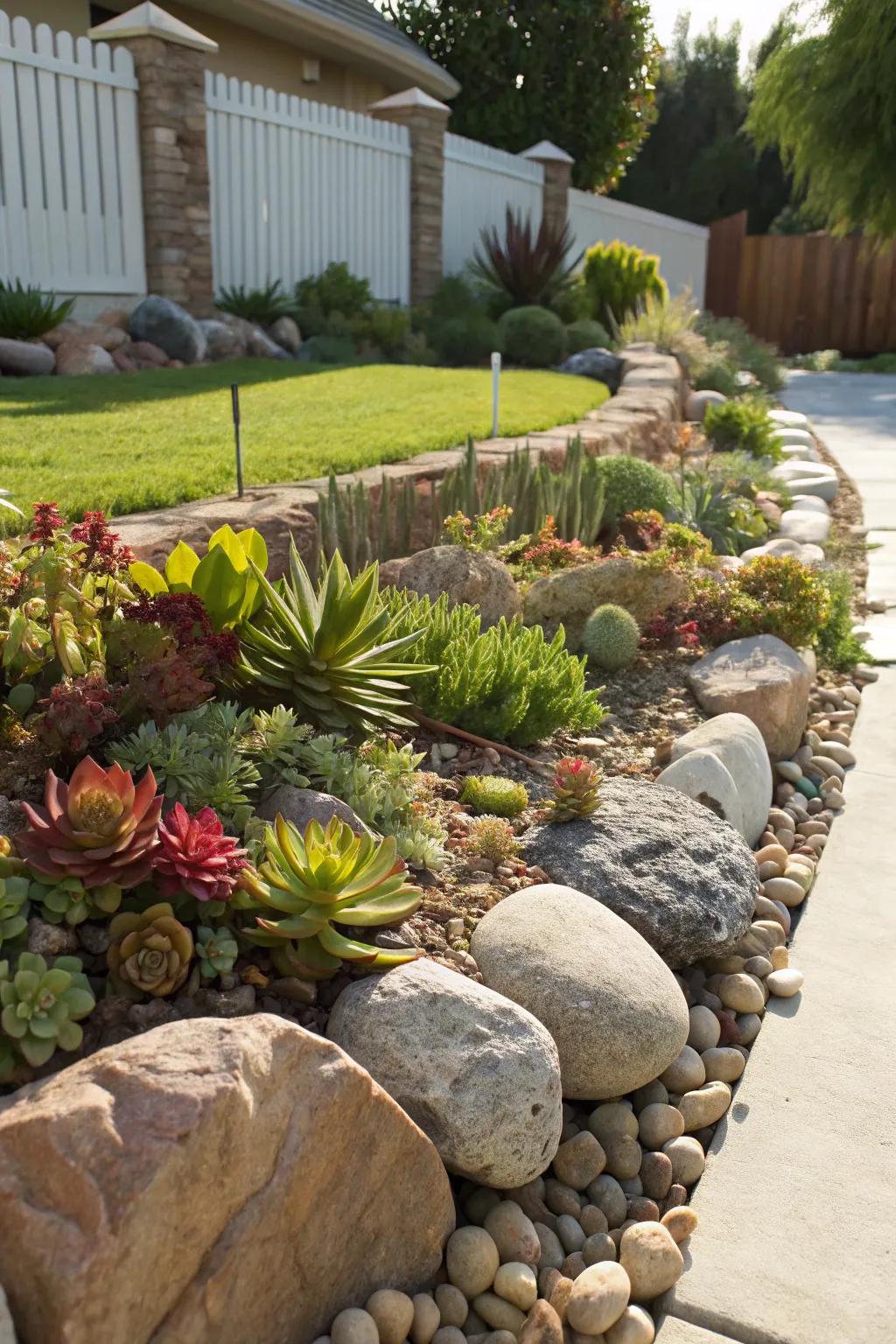 Rock gardens provide a distinctive and low-maintenance landscape feature.