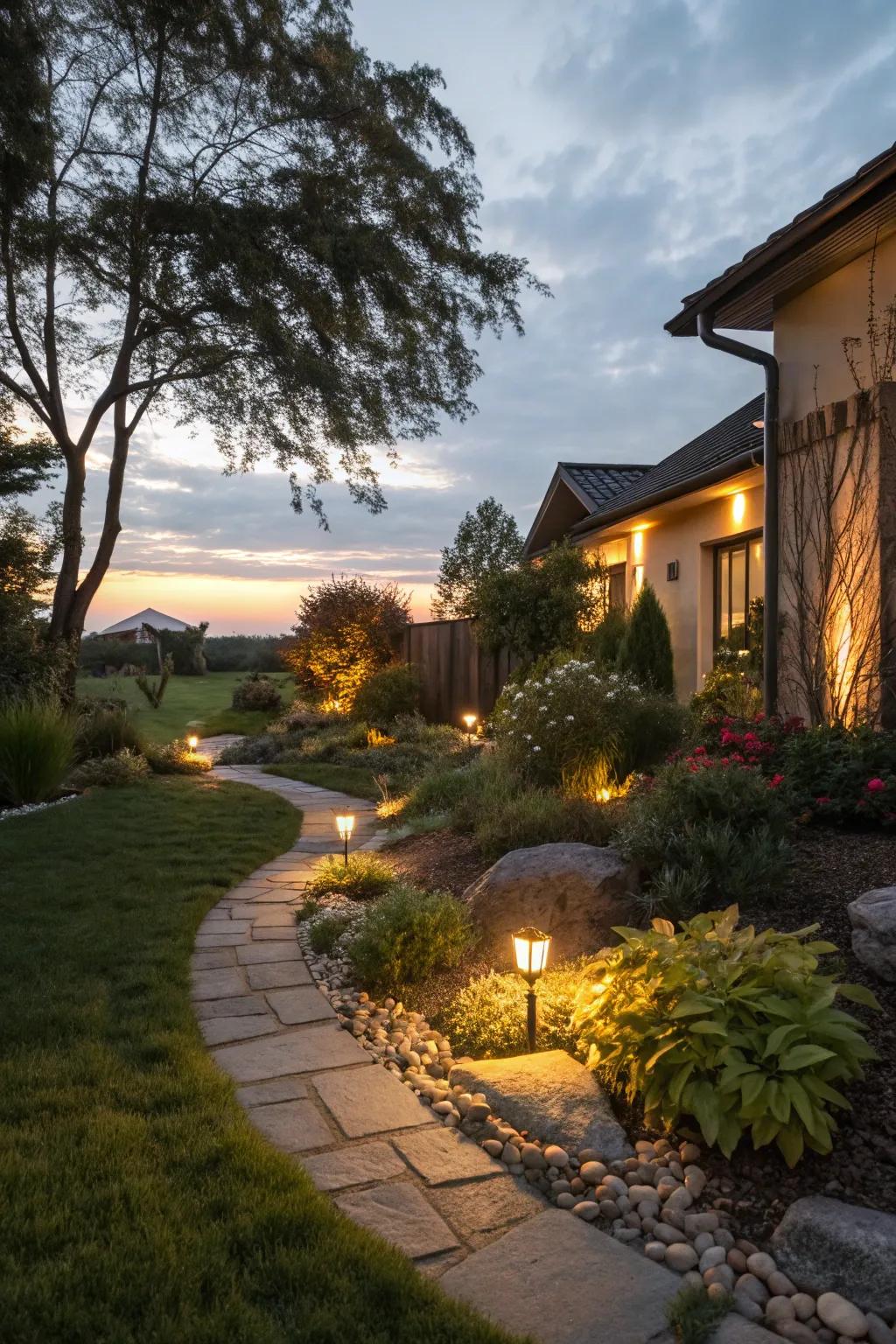 Outdoor lighting highlights your garden’s beauty and adds evening charm.