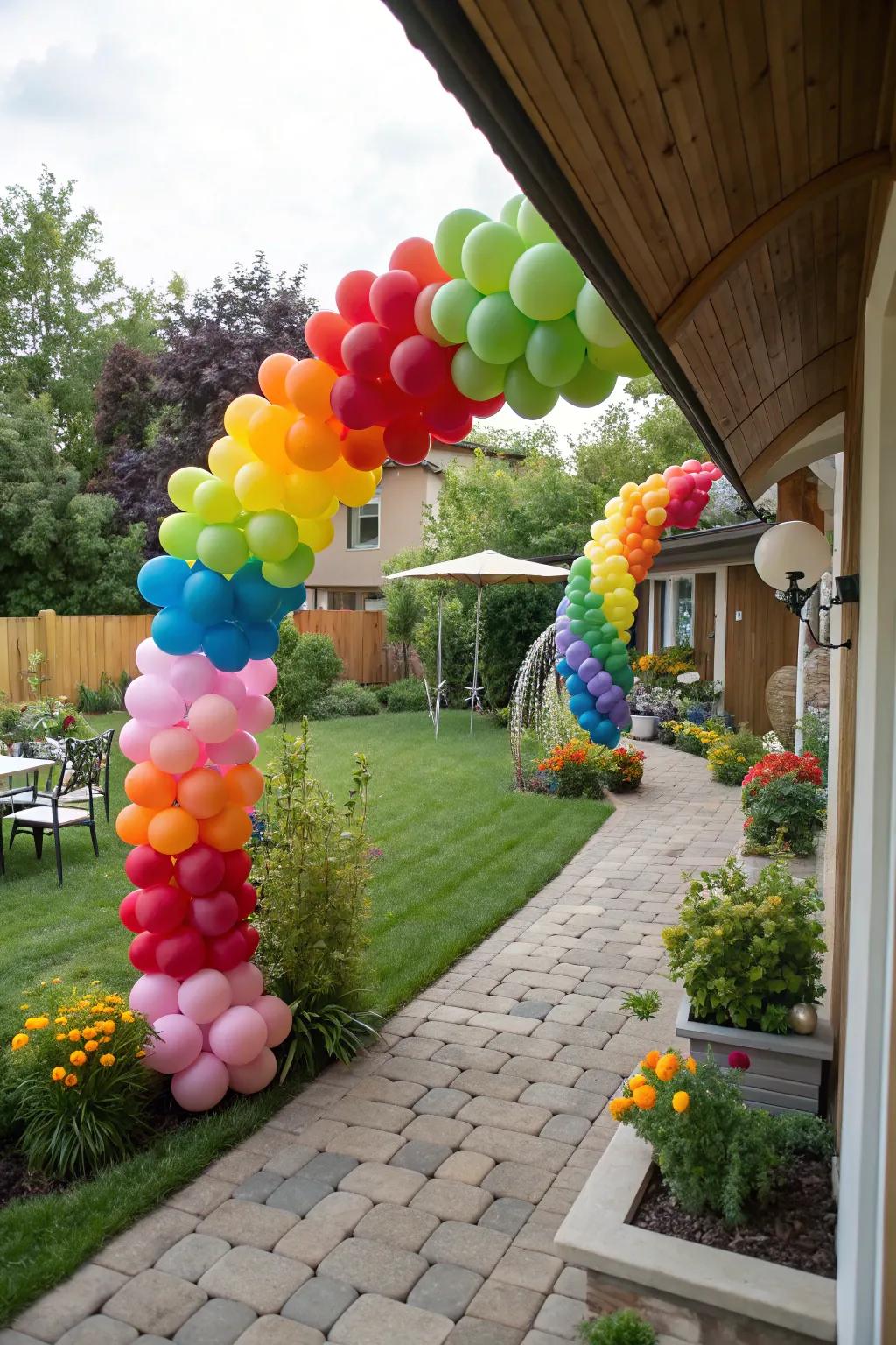 Whimsical balloon arrangements add charm