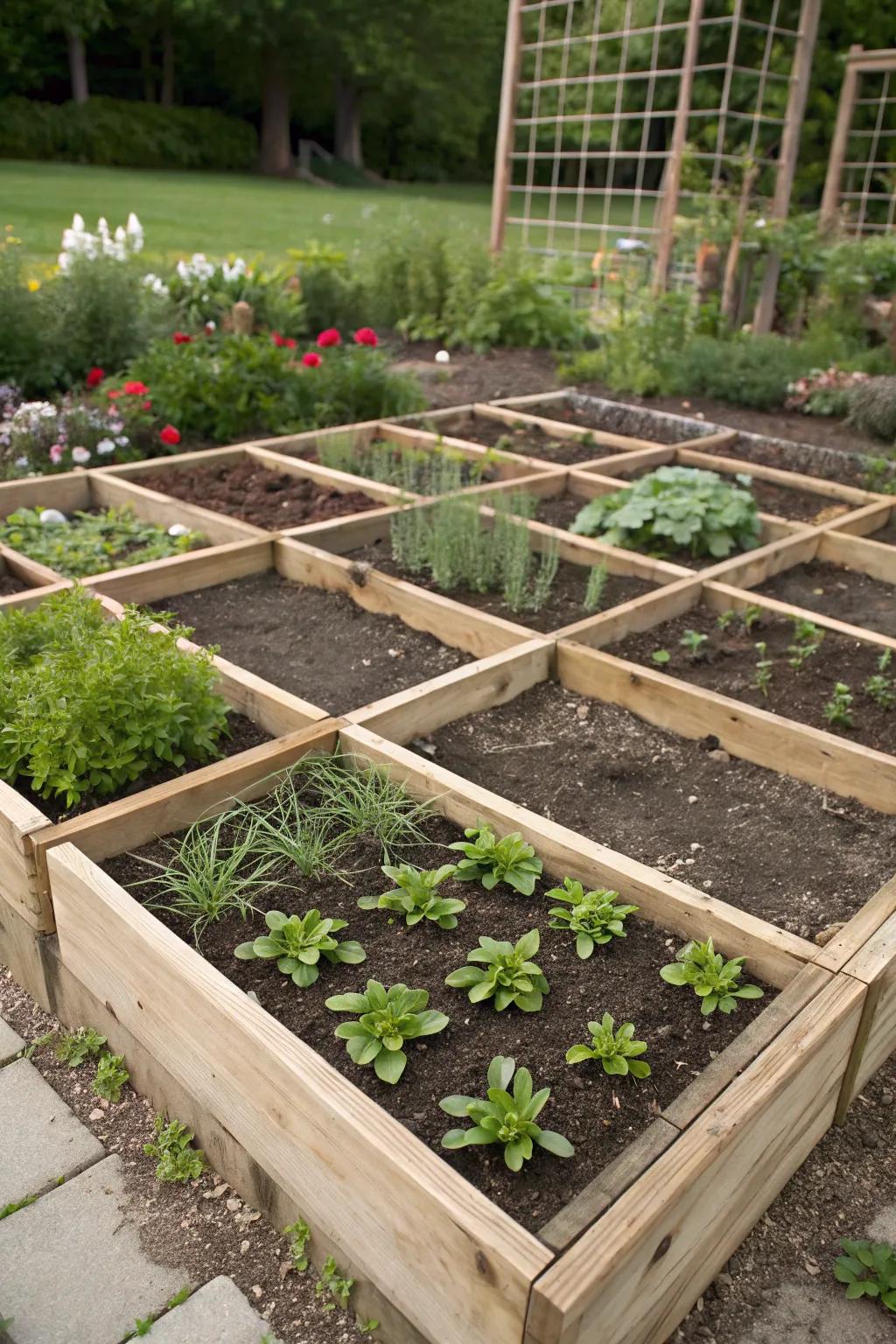 Grids bring order to the chaos of gardening.