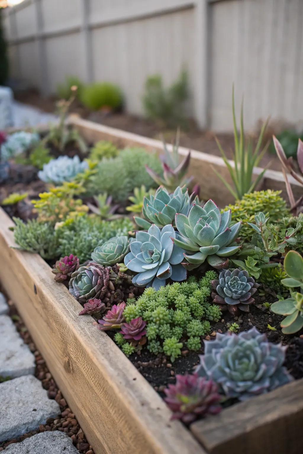 Succulents offer a low-maintenance, stylish option.