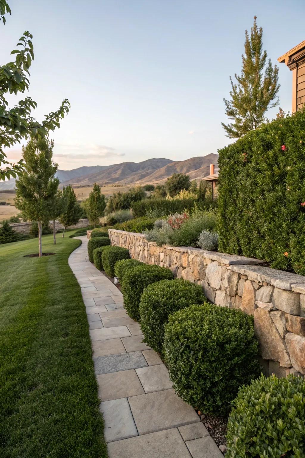 Natural borders that elegantly delineate spaces in a Utah front yard.