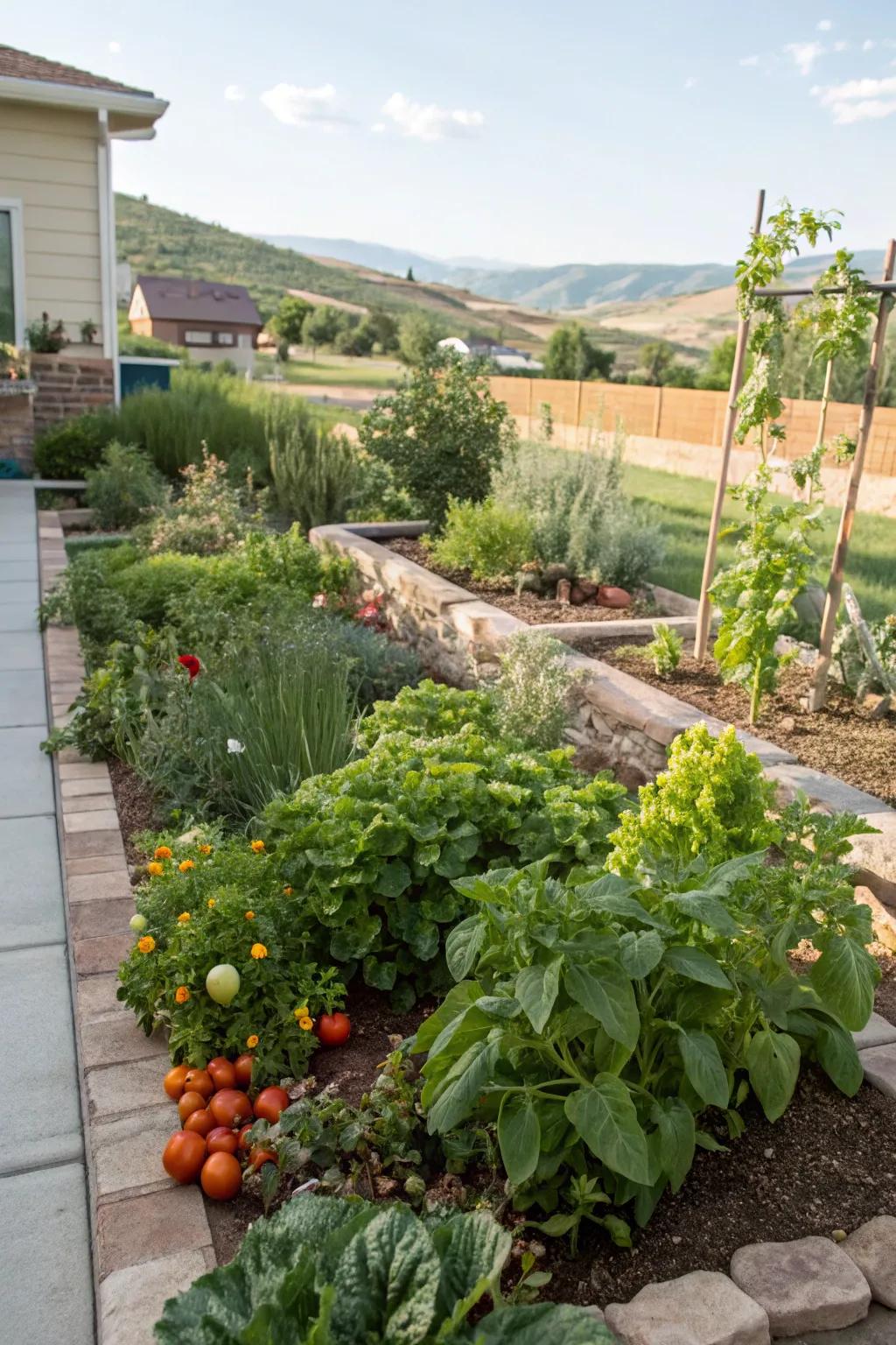 An edible garden that adds function and flavor to a Utah front yard.