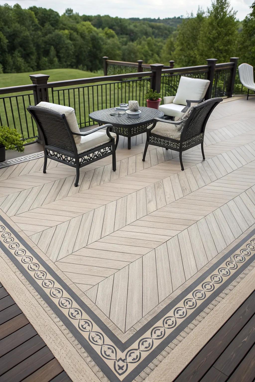 Herringbone patterns for a touch of luxury.