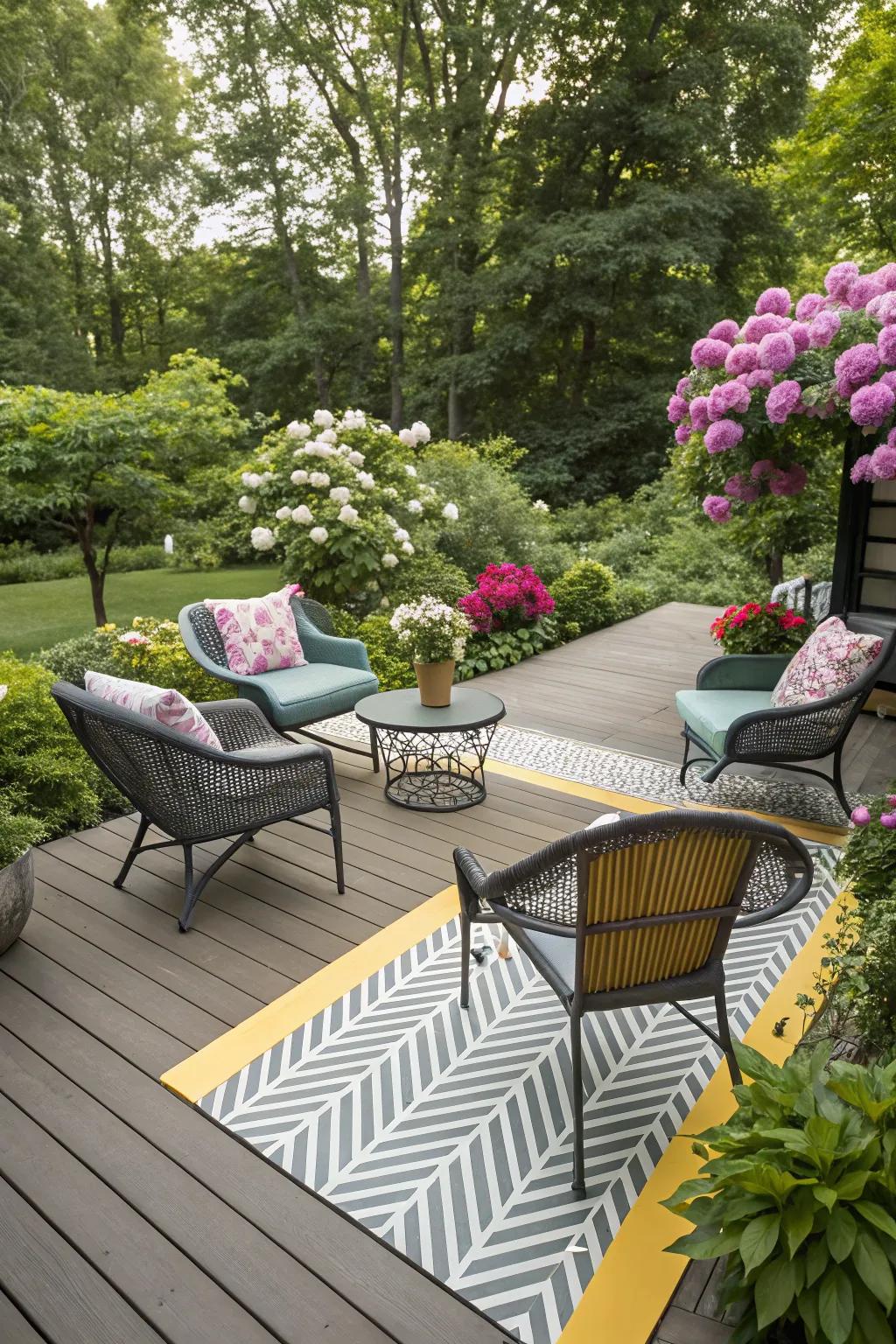 Contrasting colors make a bold statement.