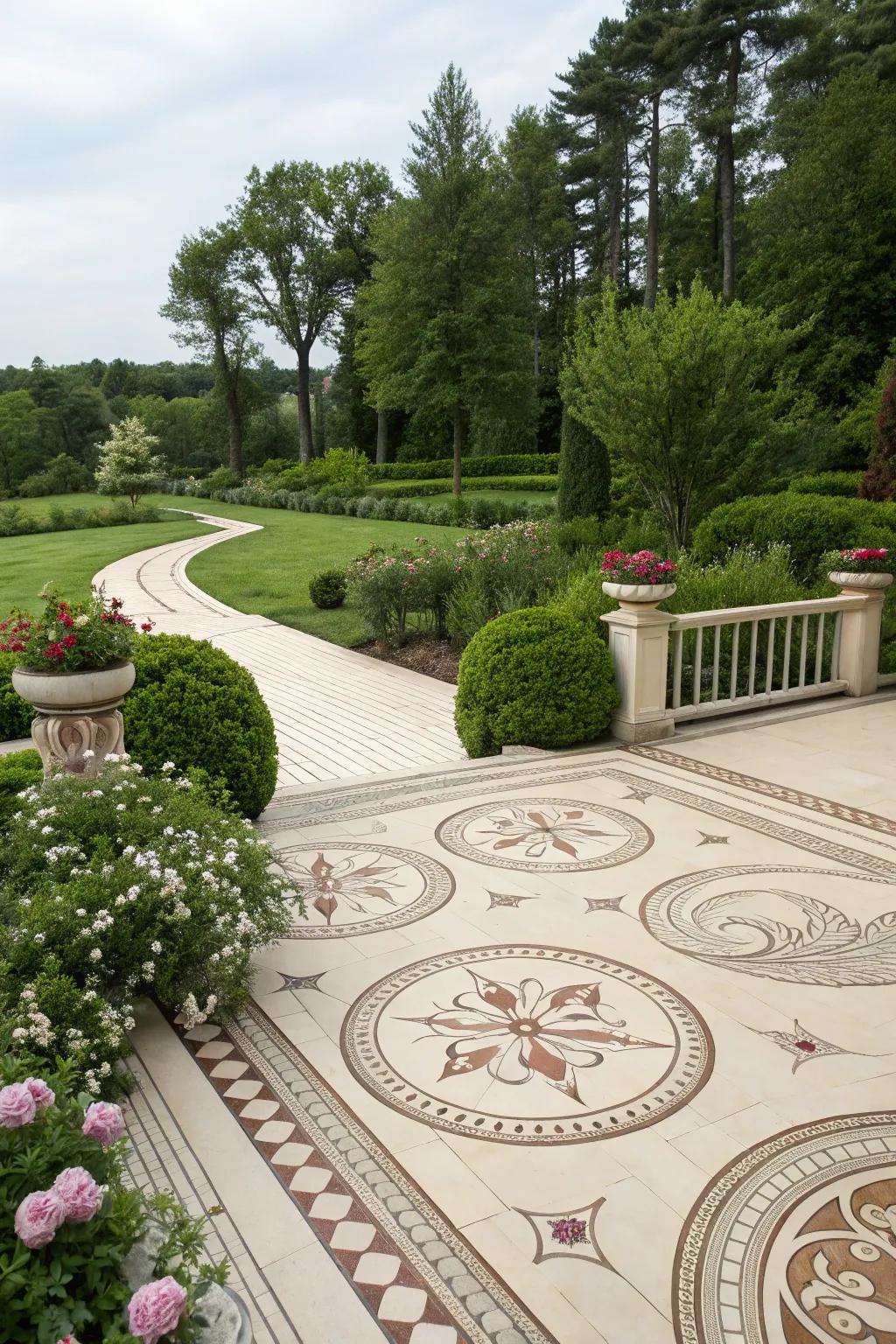 Circular patterns add a focal point.