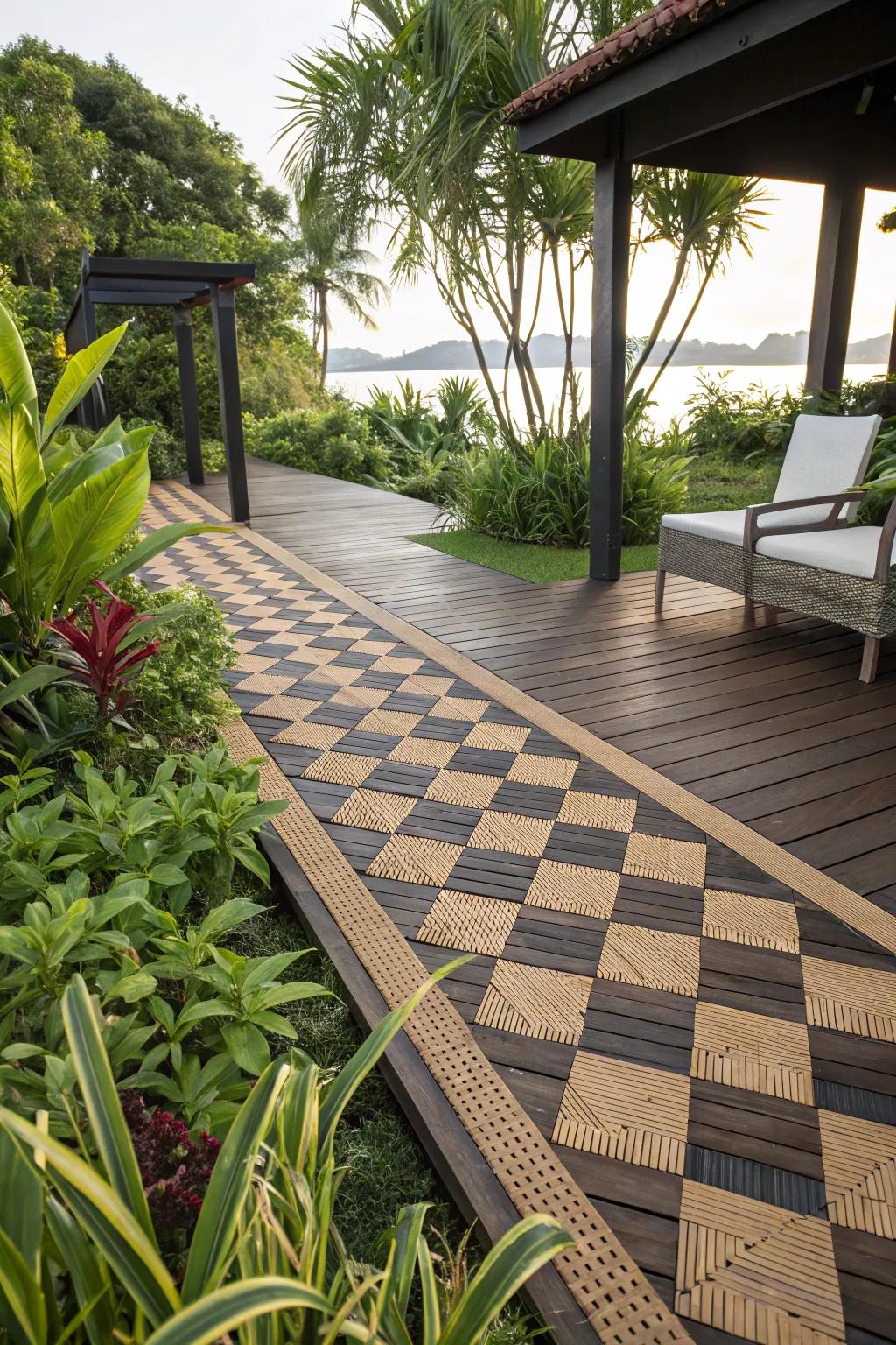 Basketweave patterns add sophistication.