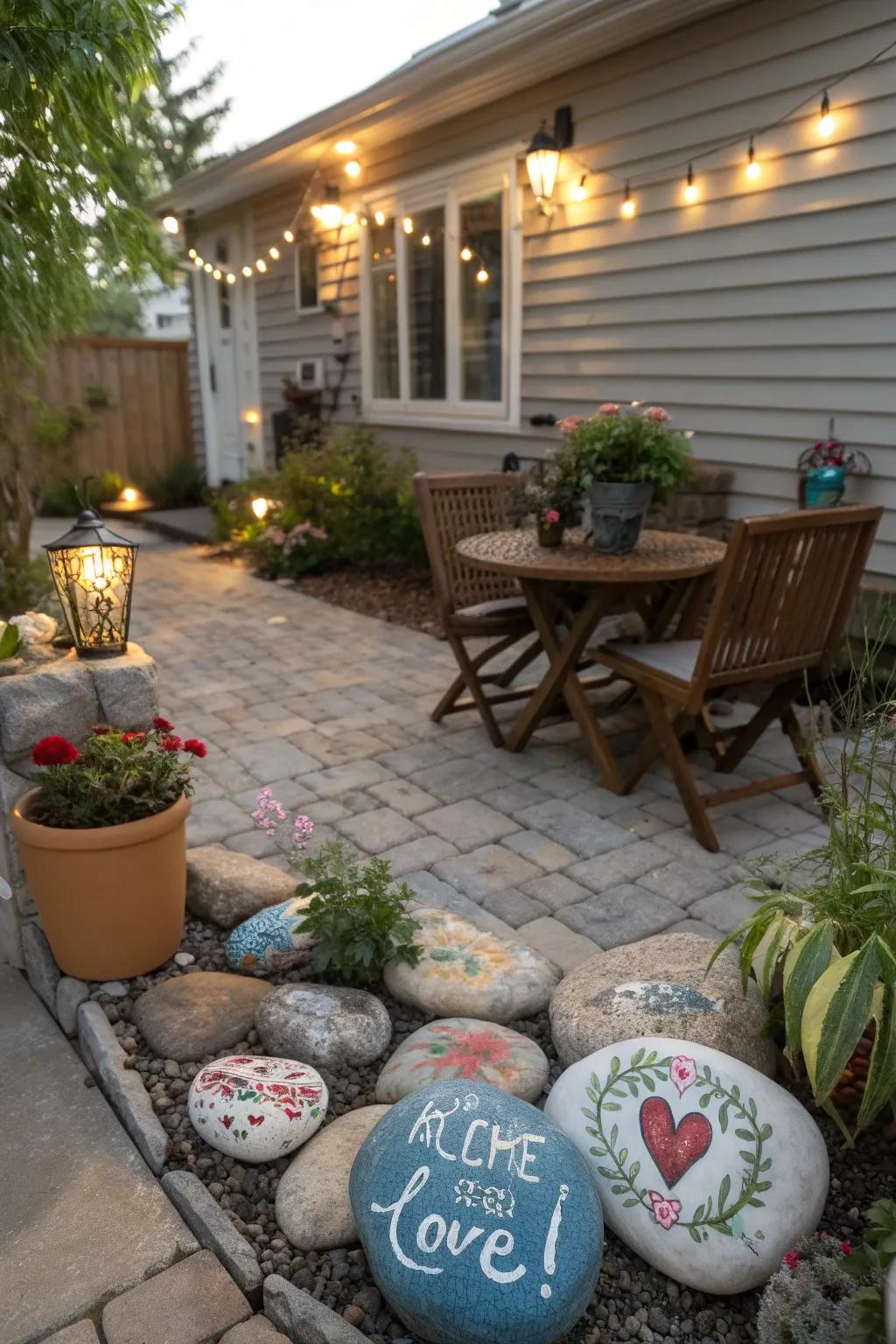 Art pieces add a personal touch to your patio.