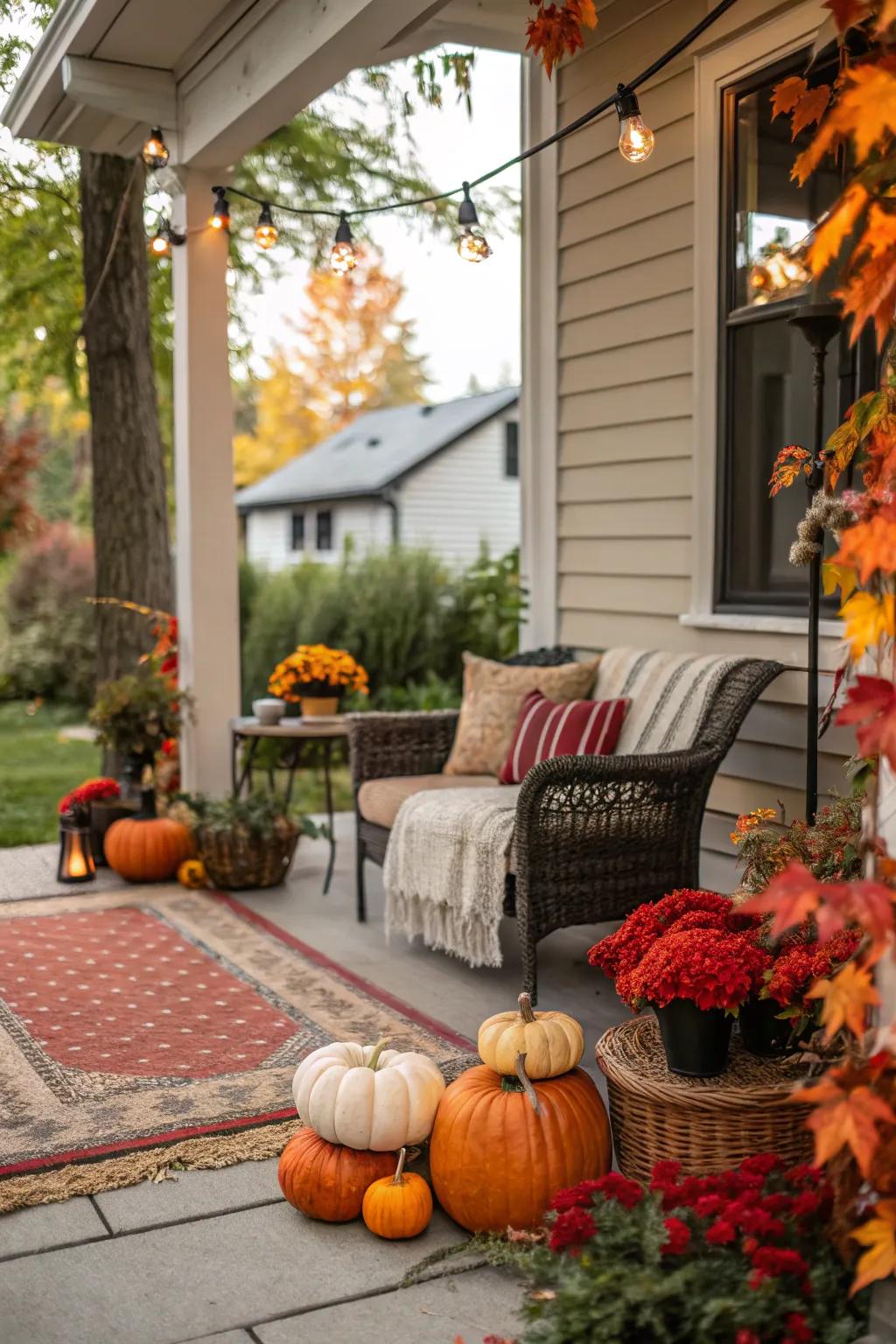 Seasonal decor keeps your patio fresh and inviting.