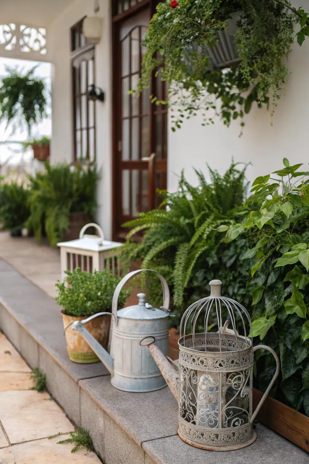 Garden accents add whimsy and charm.