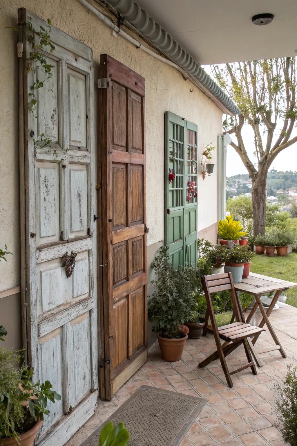 Repurposed decor adds a unique and historical touch.