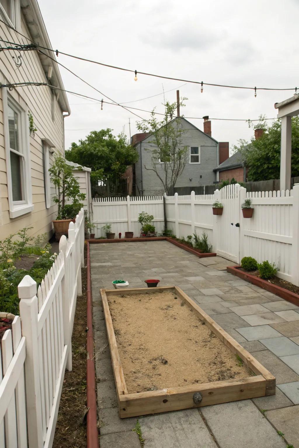 A compact design makes it possible to enjoy horseshoes in smaller spaces.