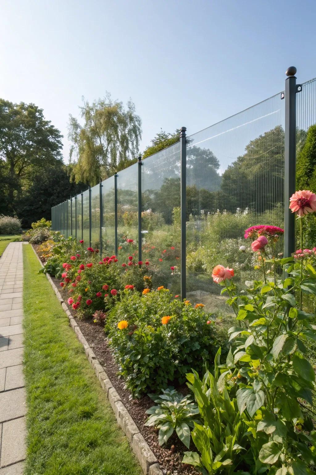 Perspex panels allow light to permeate, enhancing small gardens.