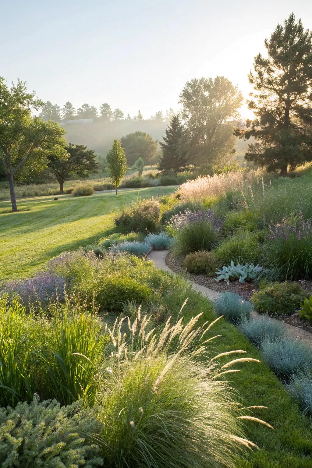 Native grasses bring a soft, natural touch to any xeriscape garden.