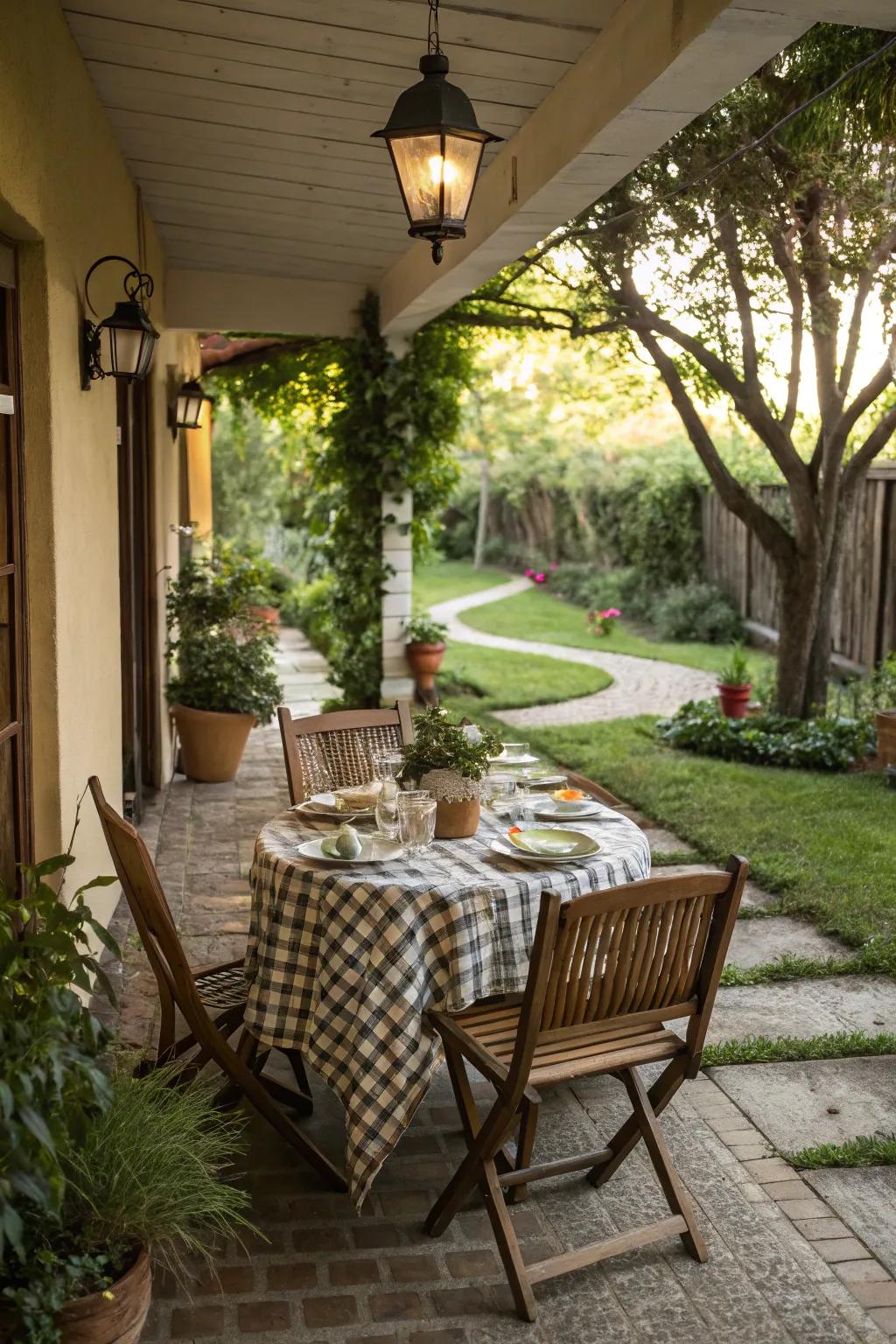 A dining oasis for memorable outdoor meals.