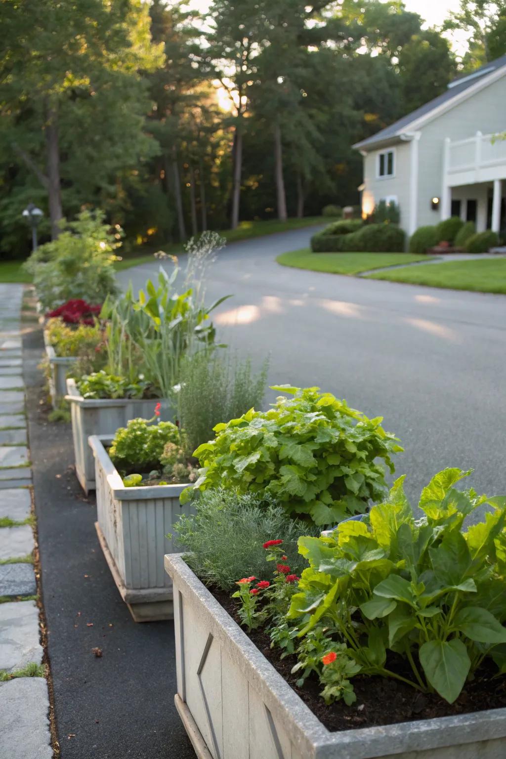 Edible plants bring freshness and utility.