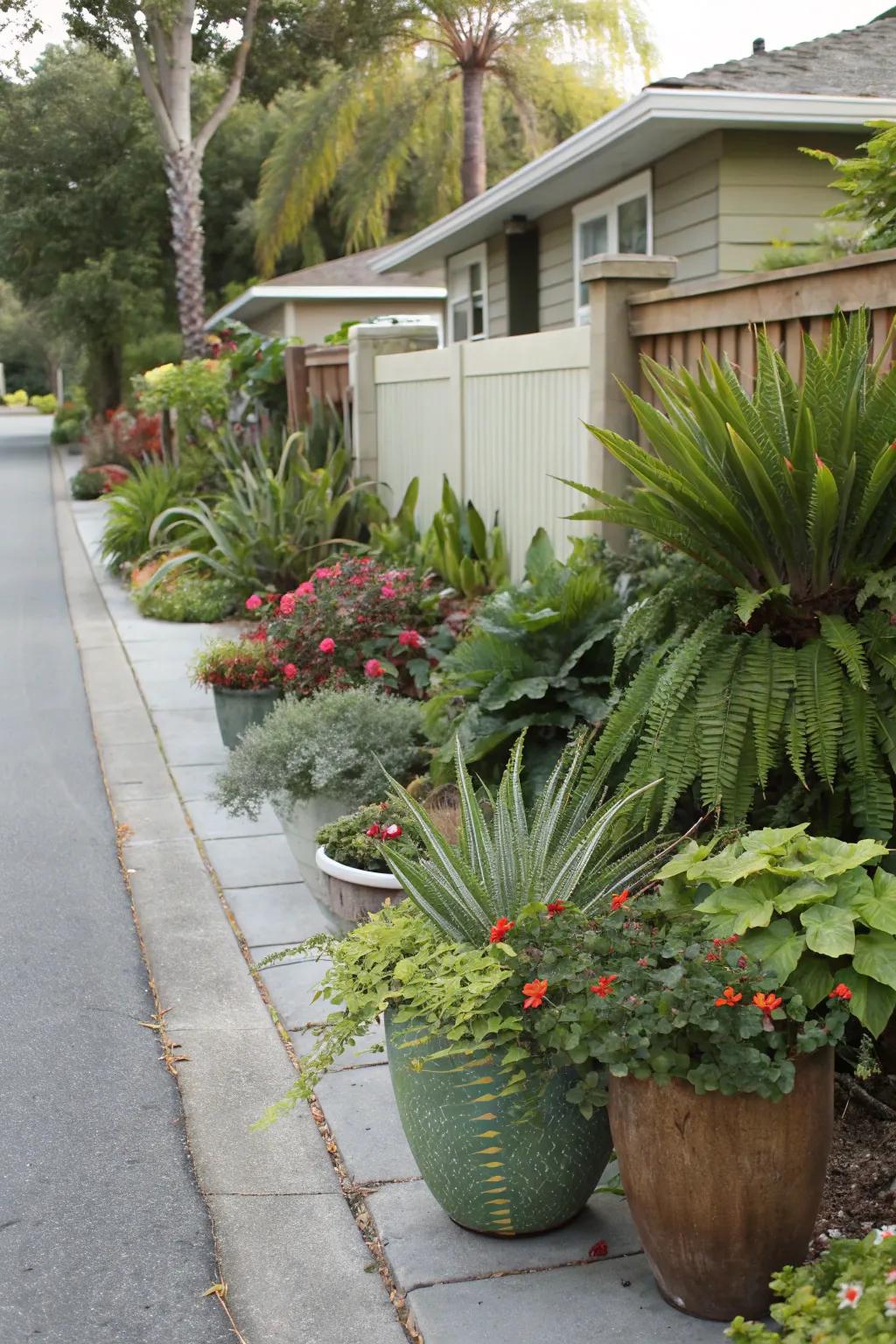 Mixing textures brings visual interest to your driveway.