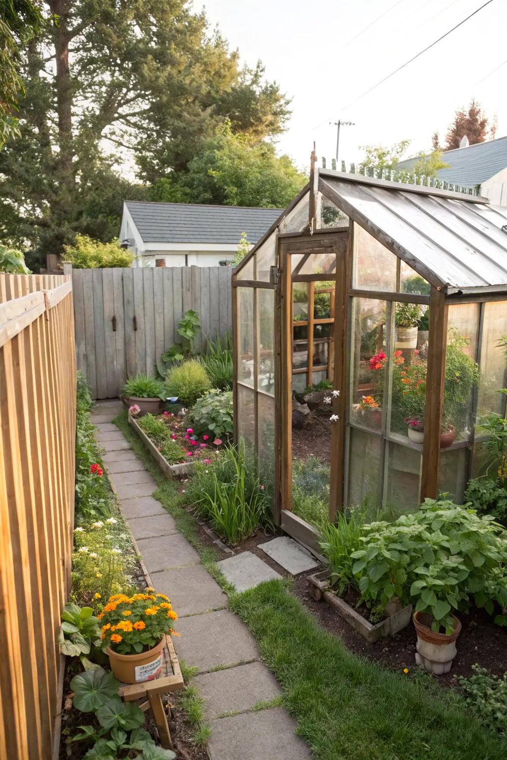 A small greenhouse extends the growing season for your veggies.