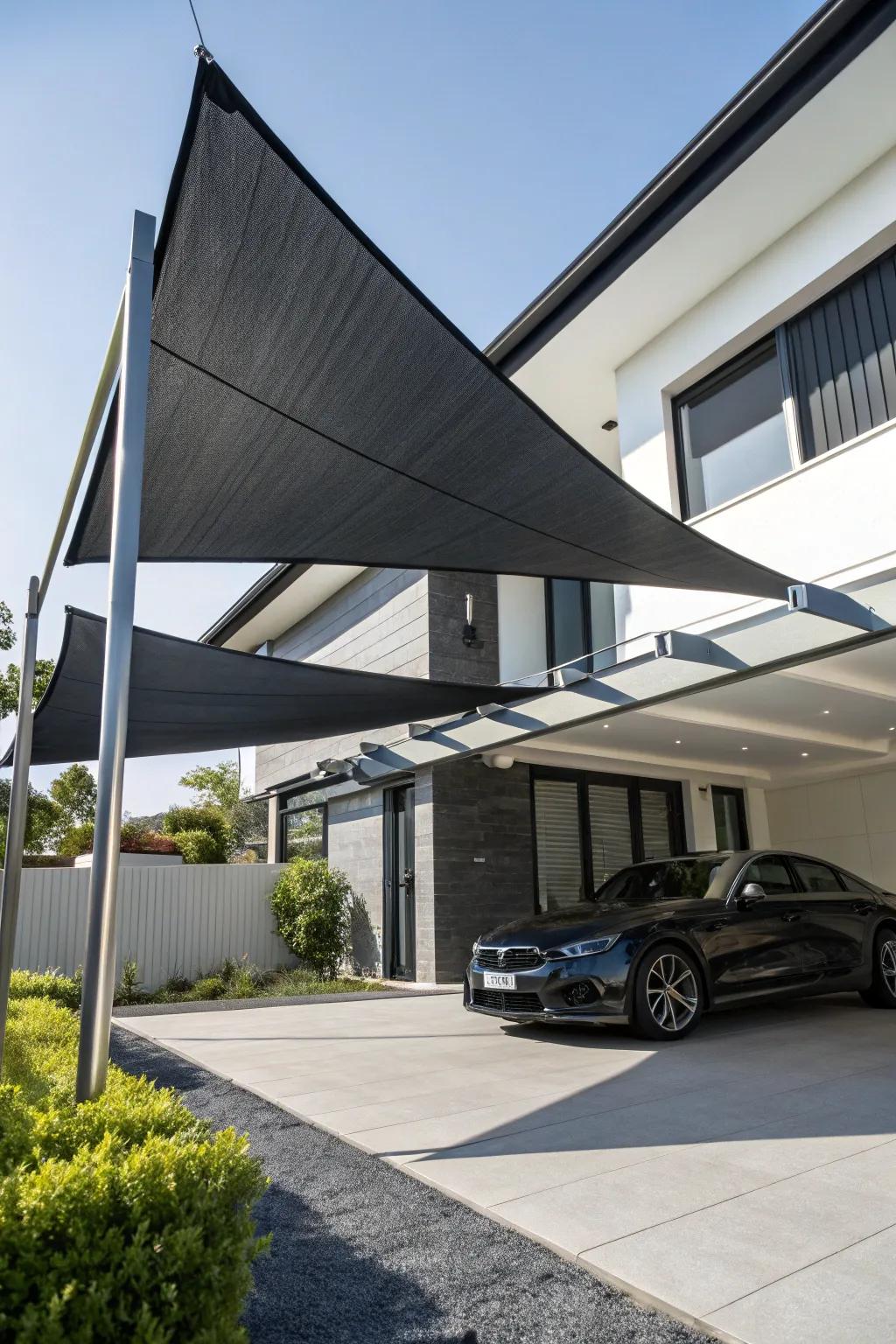 Black sails offer elegance and superior sun protection.