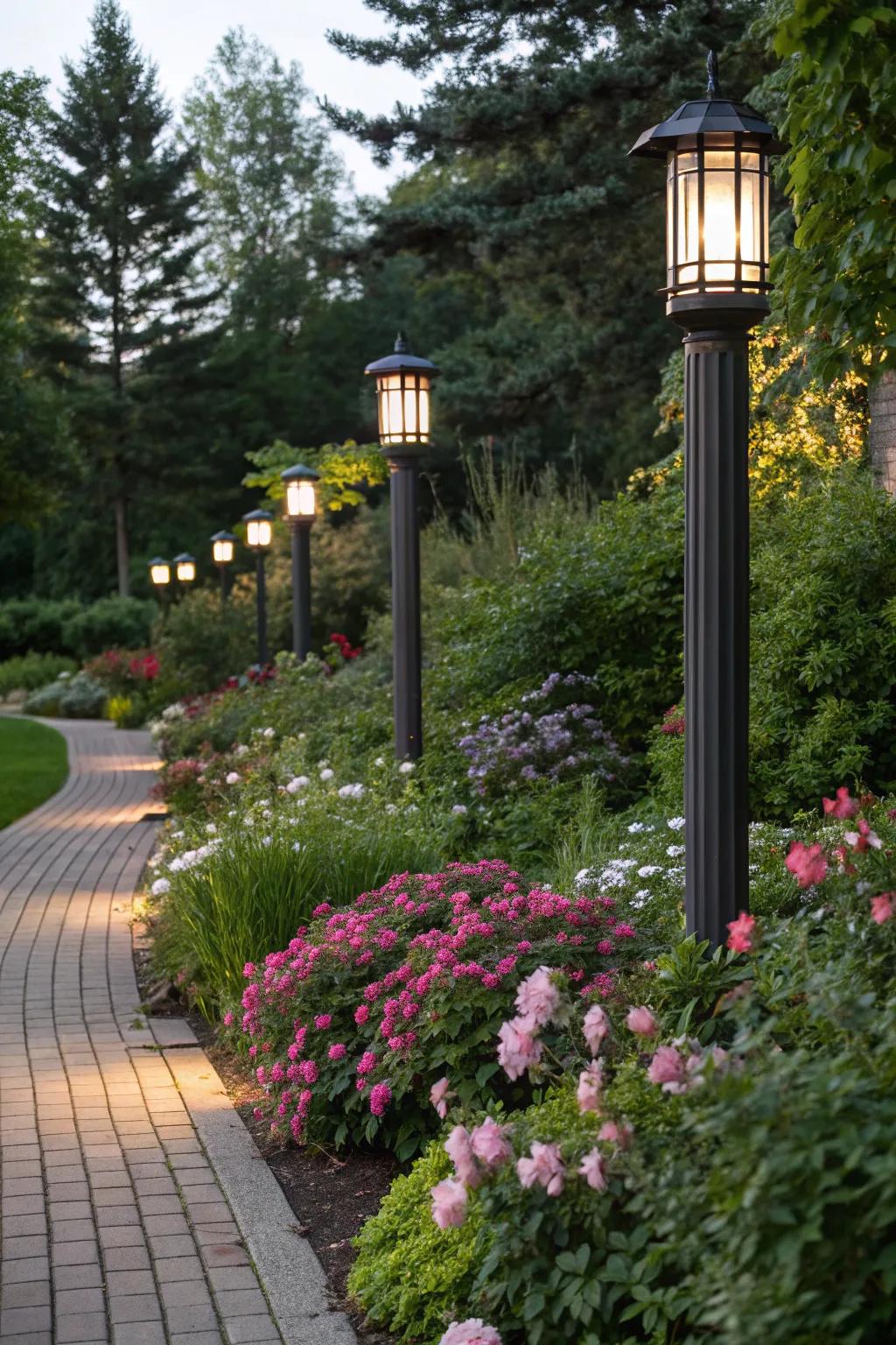 Integrated lighting enhances the natural beauty of your garden.