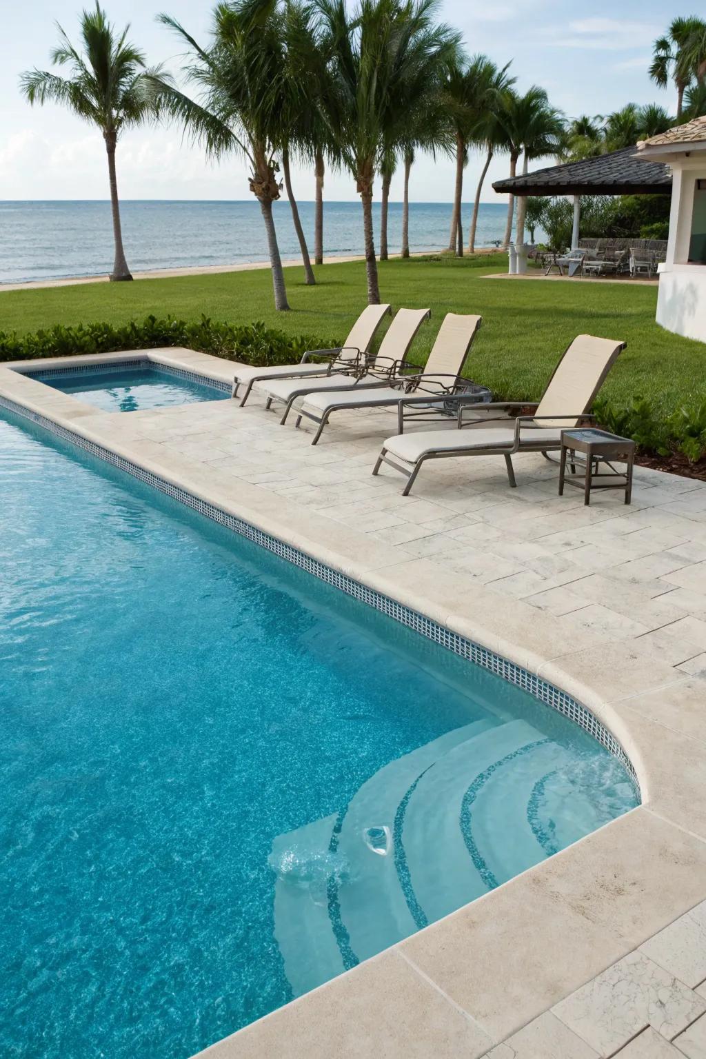 A family-friendly pool with a gentle beach entry.