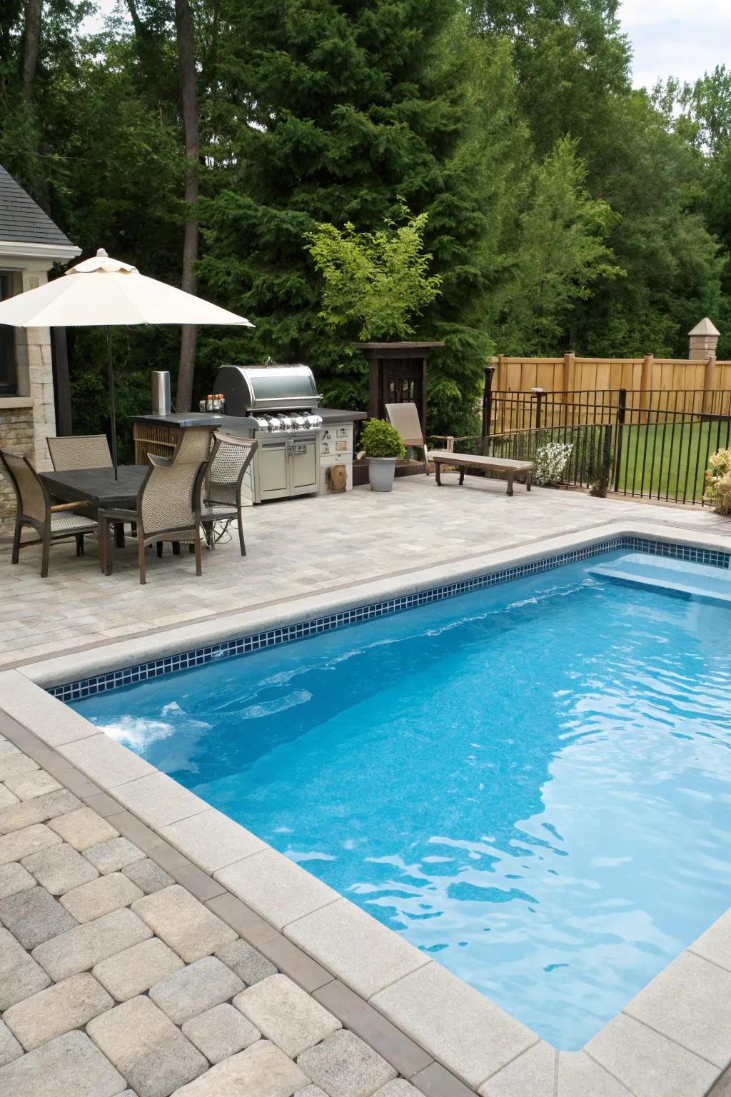 A perfect setup for poolside parties and barbecues.
