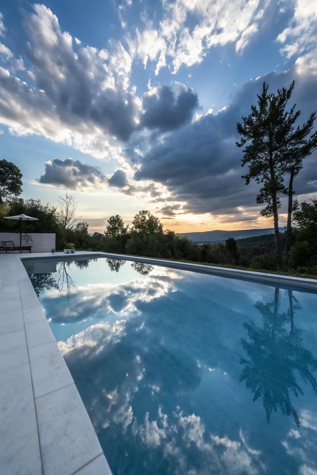 A reflective finish adds depth and beauty to this pool.