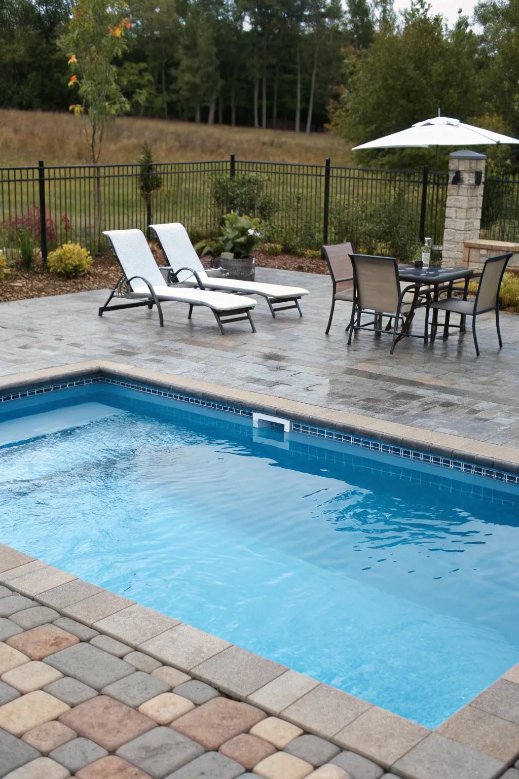 A versatile wet deck adds extra fun to the poolside.