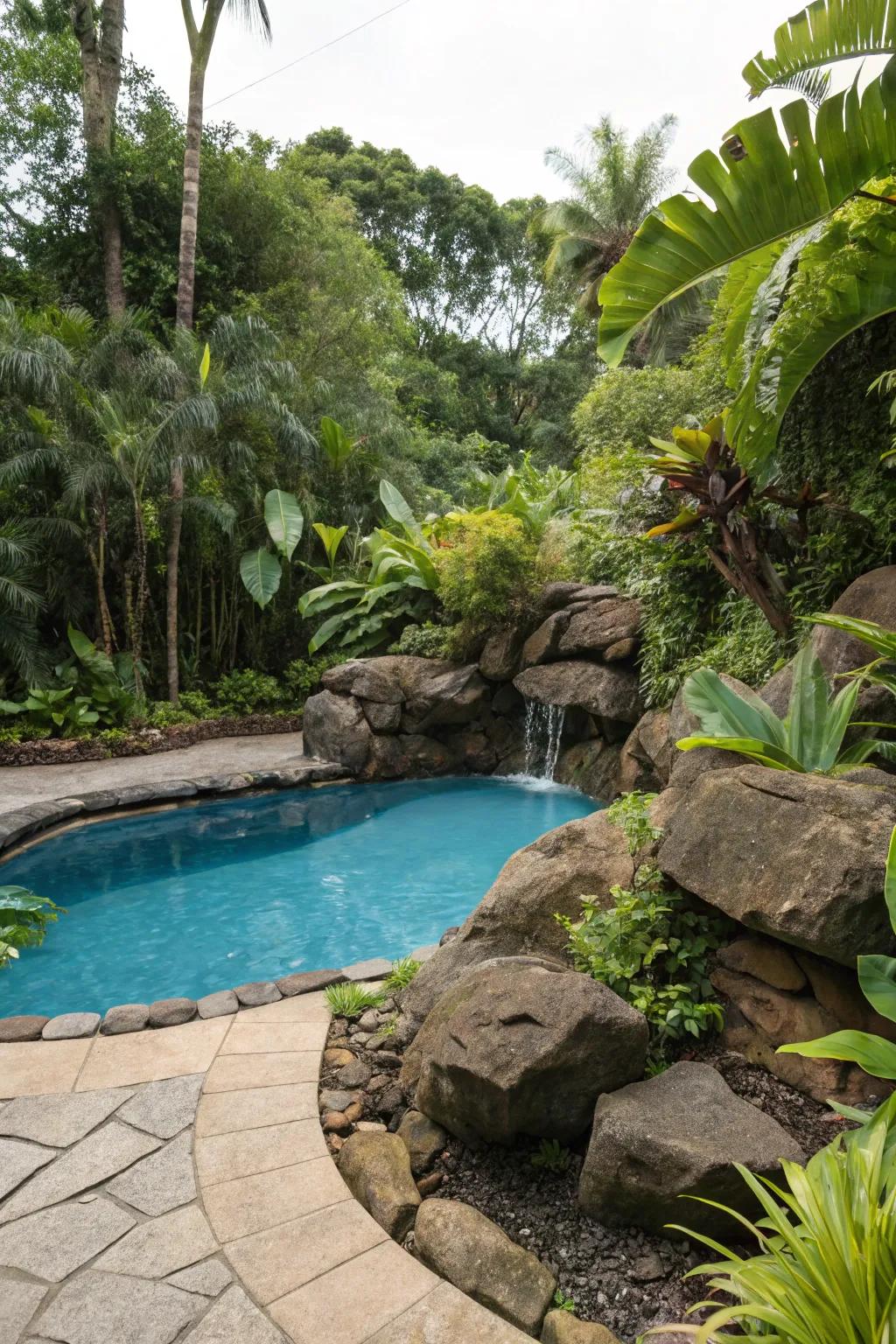 A pool harmoniously integrated with nature.