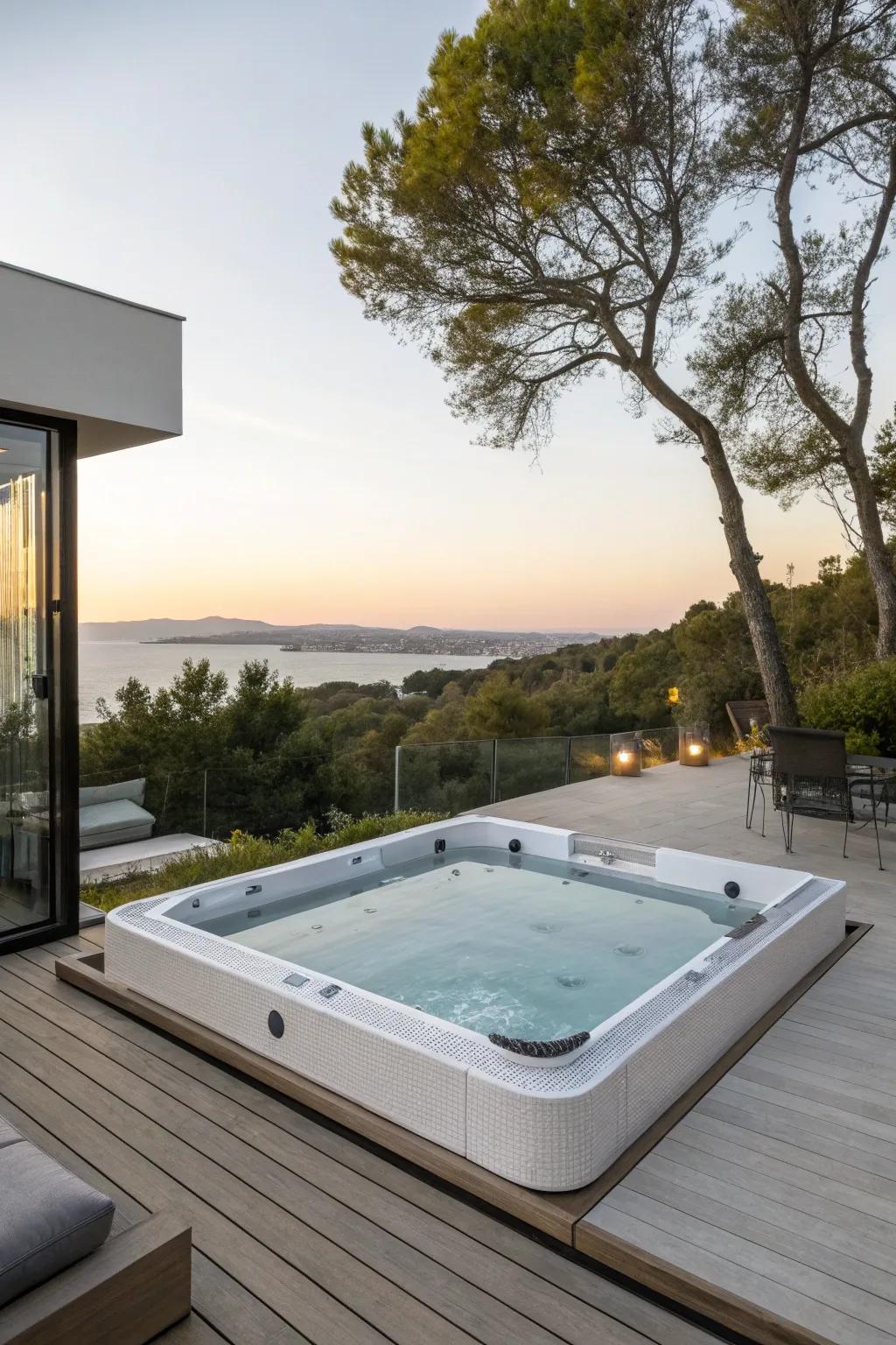 Minimalist designs offer a sleek and modern look for your hot tub area.