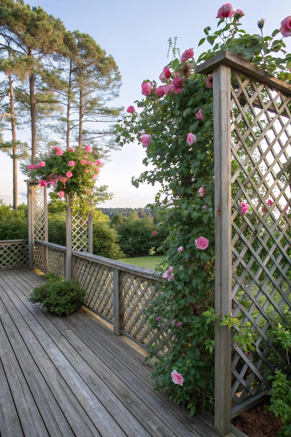 Latticework adds elegance and privacy.