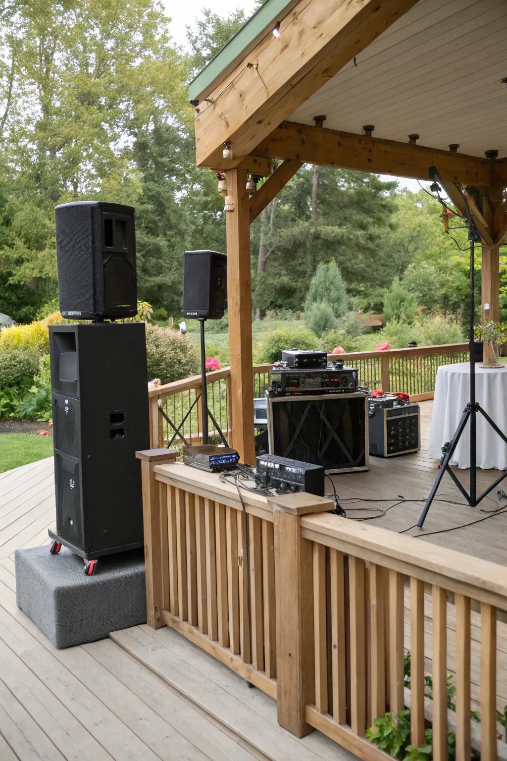 Sound systems enhance privacy with ambiance.