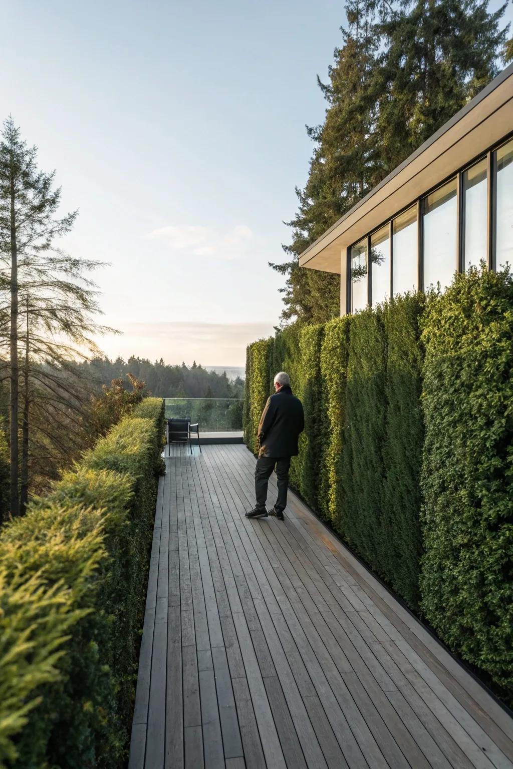 Living walls provide natural, year-round privacy.