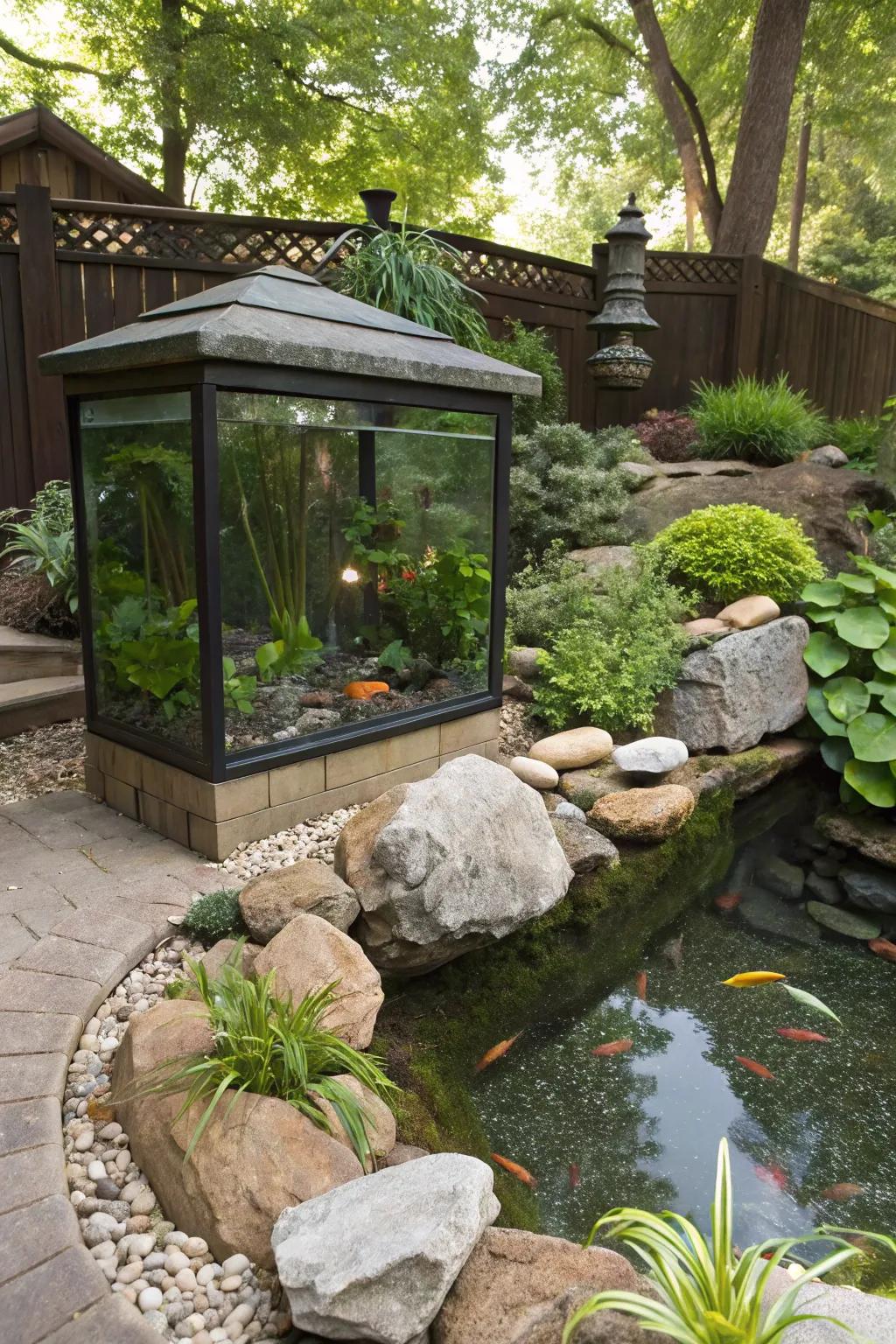 Seamlessly blend your tank into the garden.