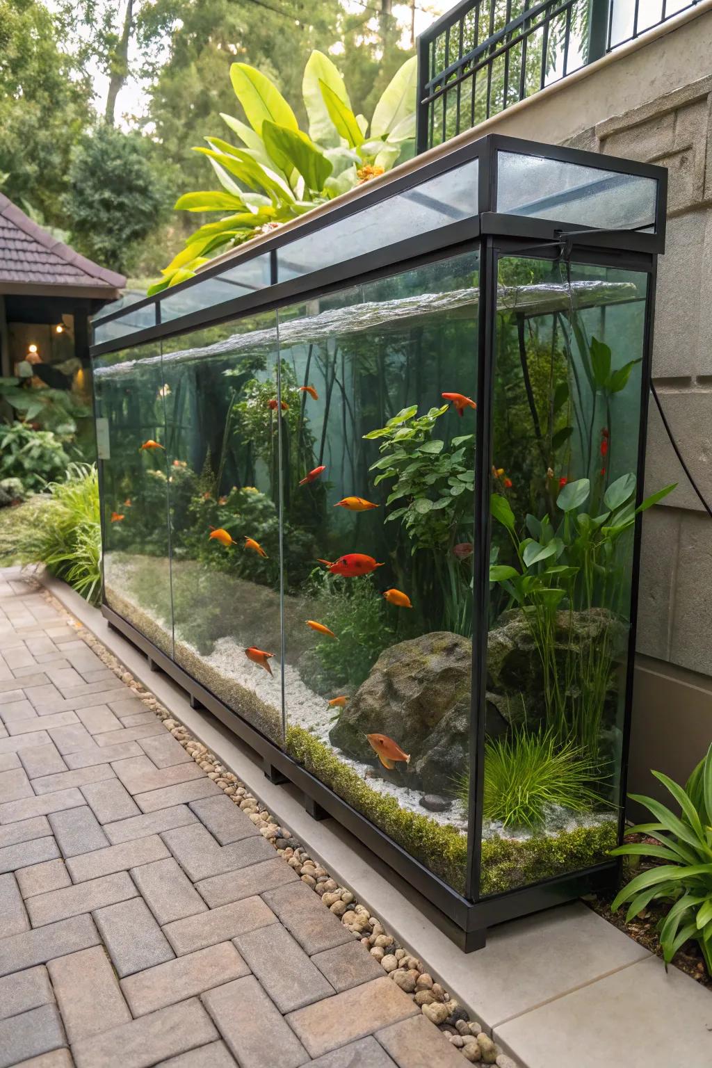 Enjoy a unique view with underwater panels.