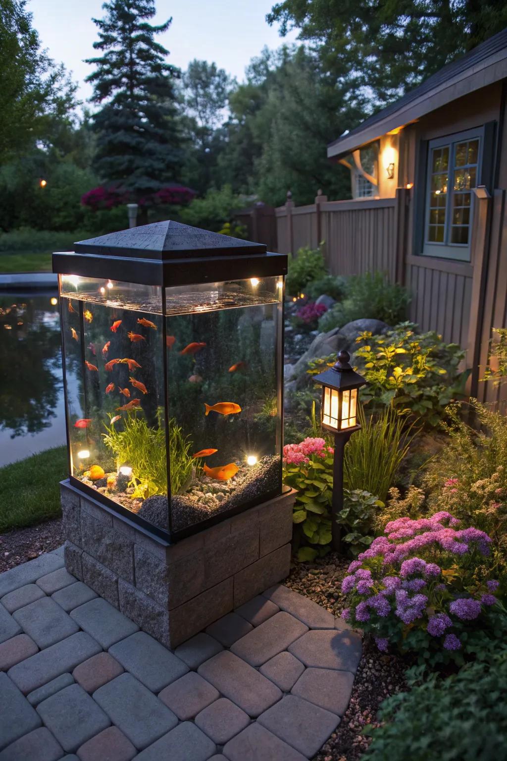 Illuminate your tank with built-in lighting.