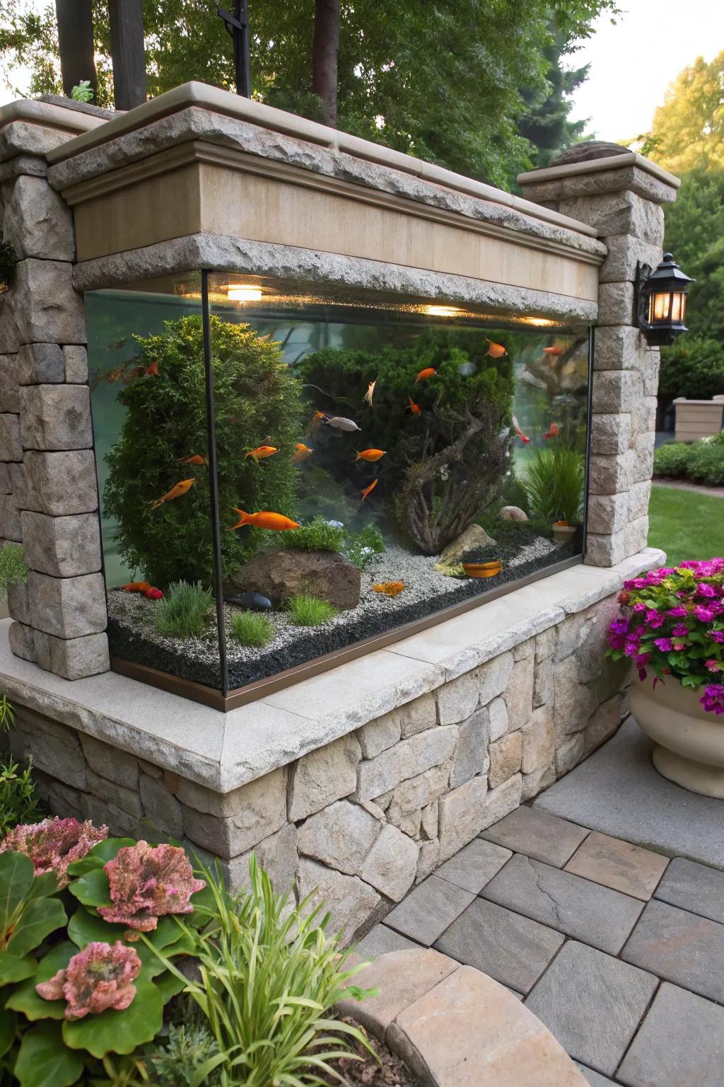 Define your tank space with stone borders.