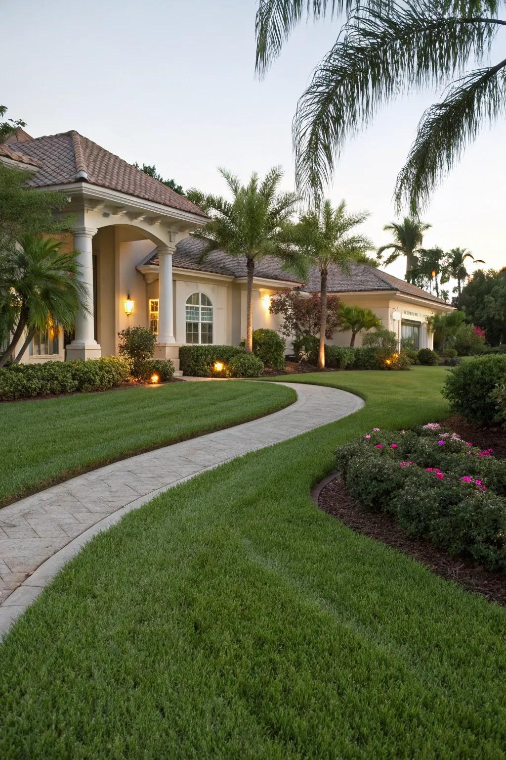A pristine, well-manicured lawn enhancing a Southwest Florida home.