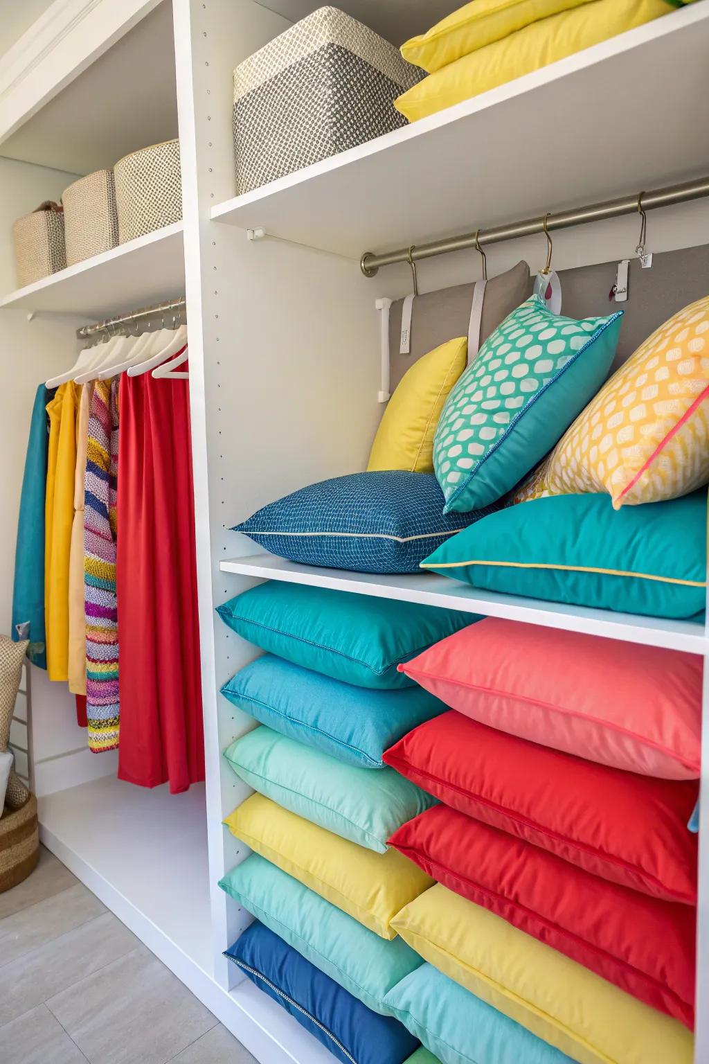 Cushion closets keep your outdoor space tidy and organized.