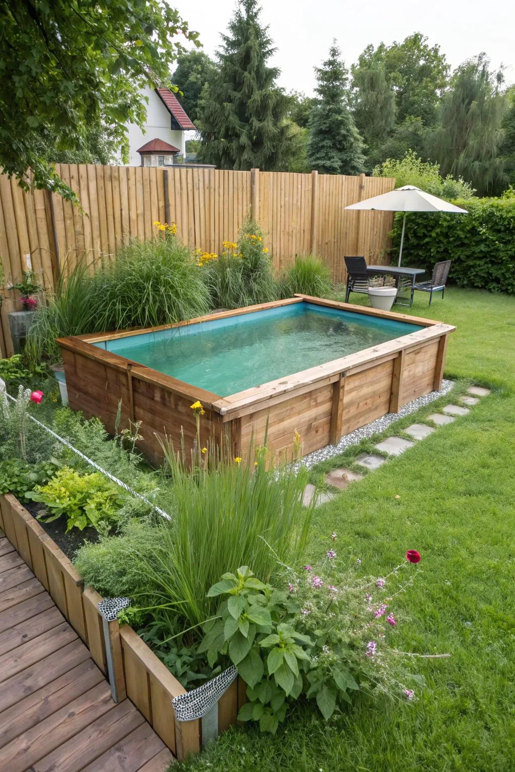 An eco-friendly pool that harmonizes with nature.