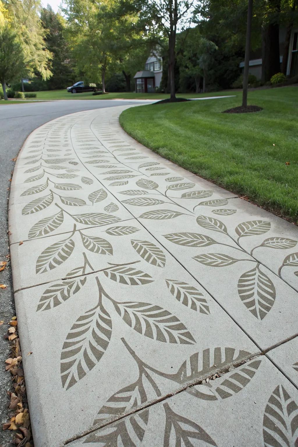 Stenciling allows for precise and creative patterns on concrete surfaces.